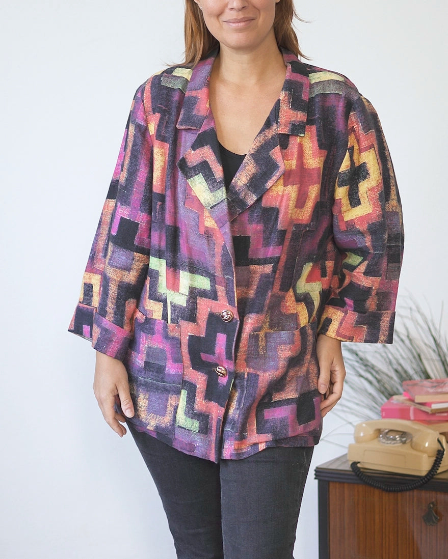 Blazer primaverile donna colorato | Giacca leggera oversize vintage