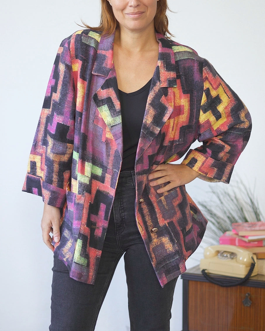 Blazer primaverile donna colorato | Giacca leggera oversize vintage
