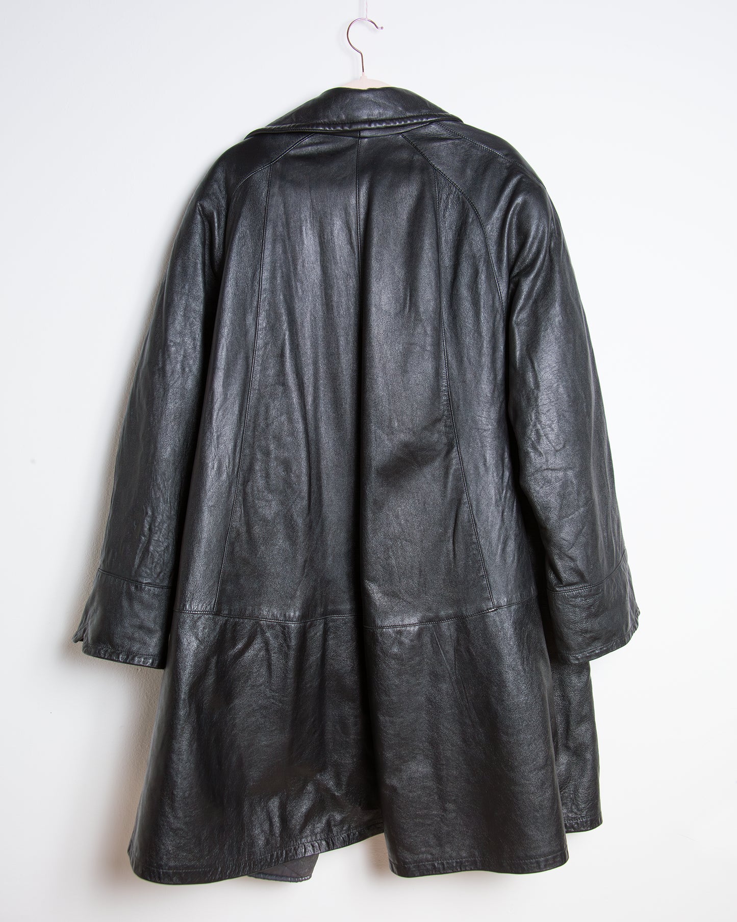 Cappotto lungo in pelle nera da donna taglia 46 – Forester