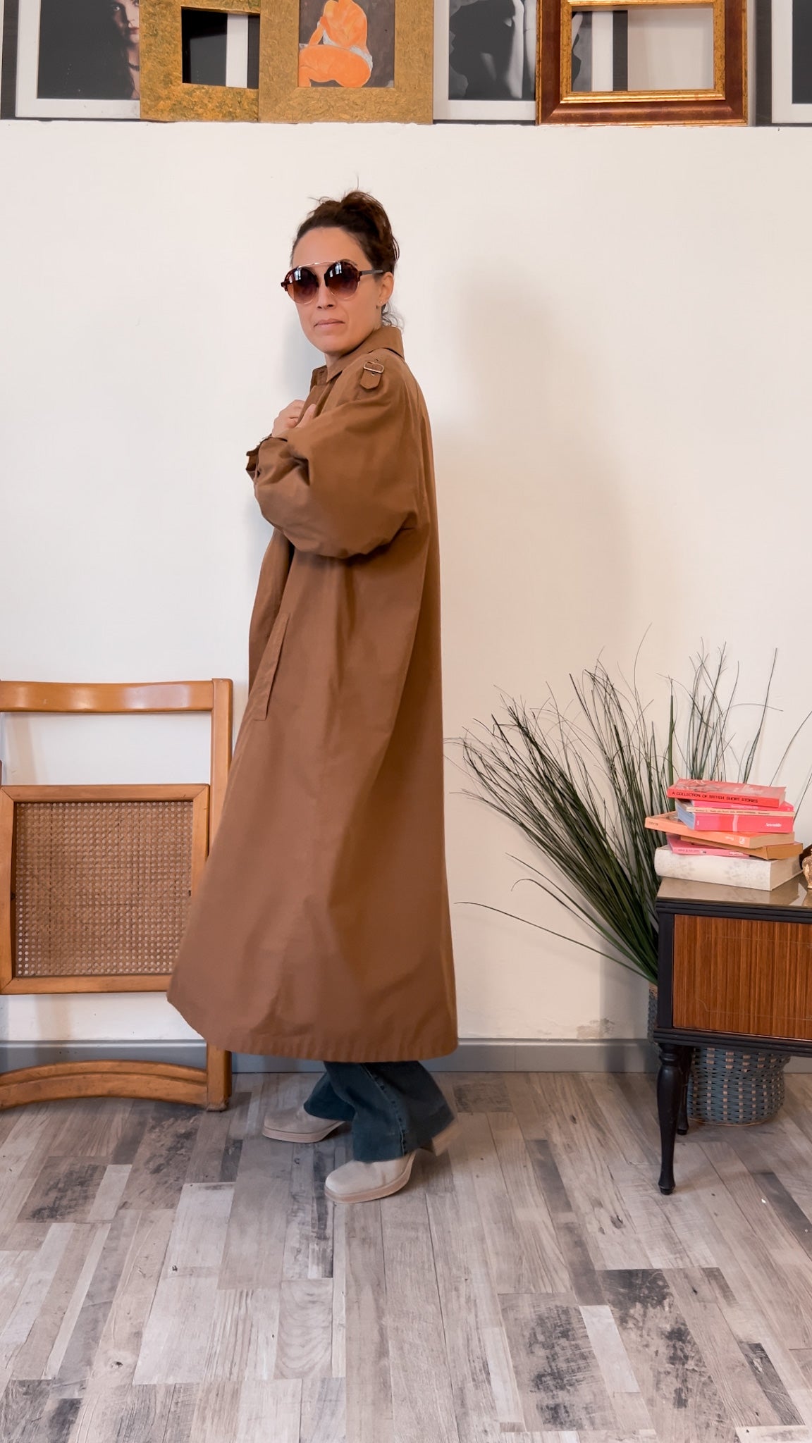 Trench da donna vintage color cammello Allegri - Rivesty Vintage