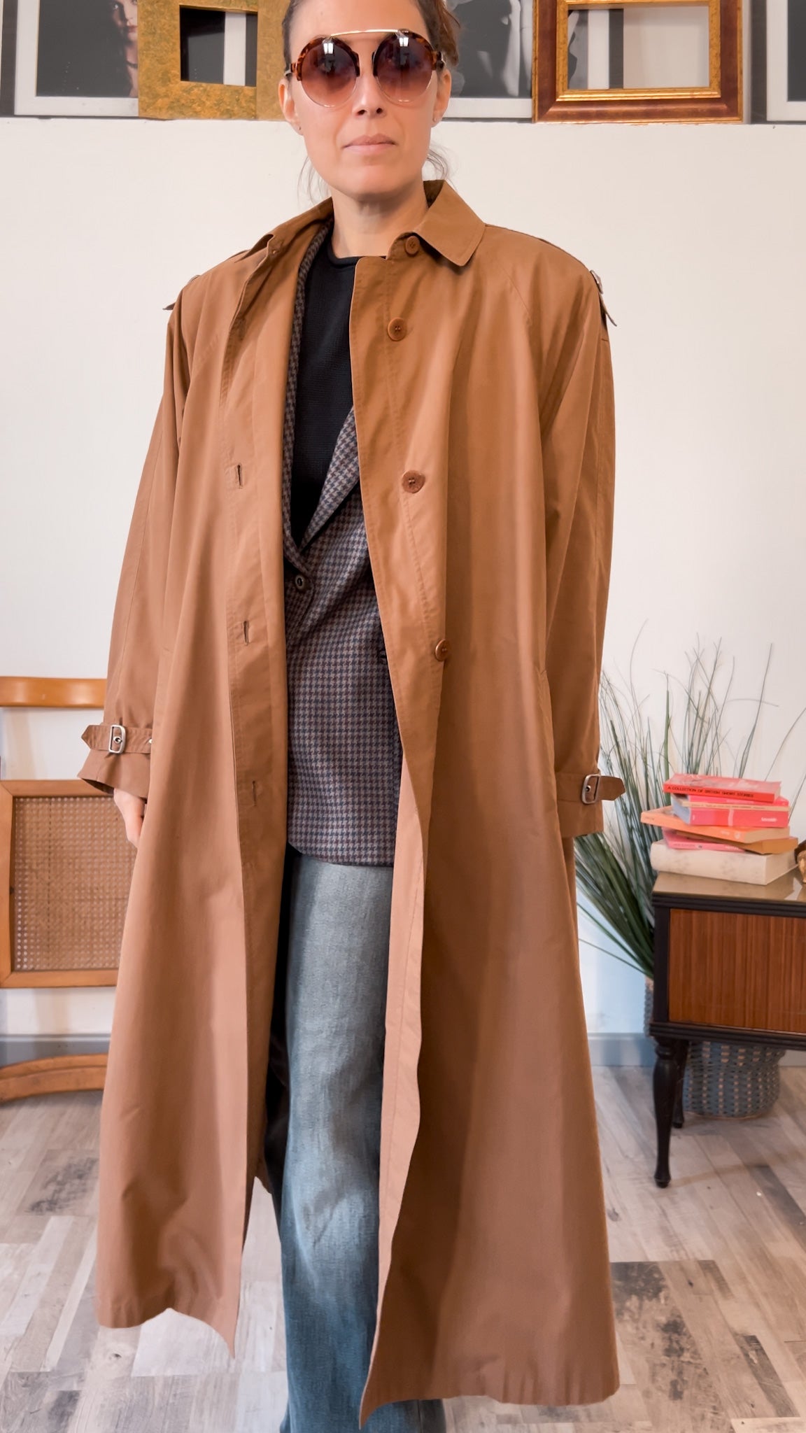 Trench da donna vintage color cammello Allegri - Rivesty Vintage