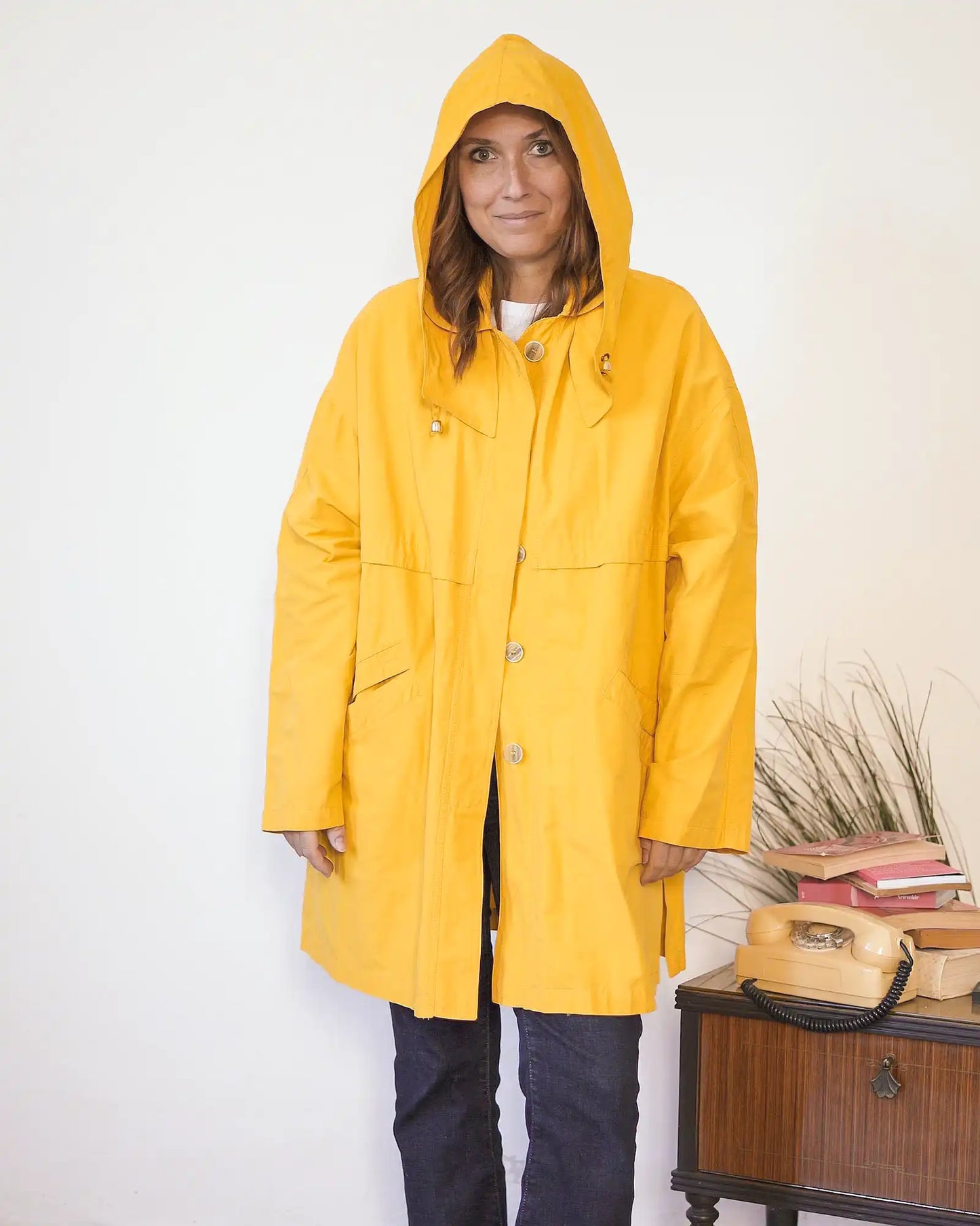 Parka giallo da donna leggero in cotone – Mary Anne Made in Italy