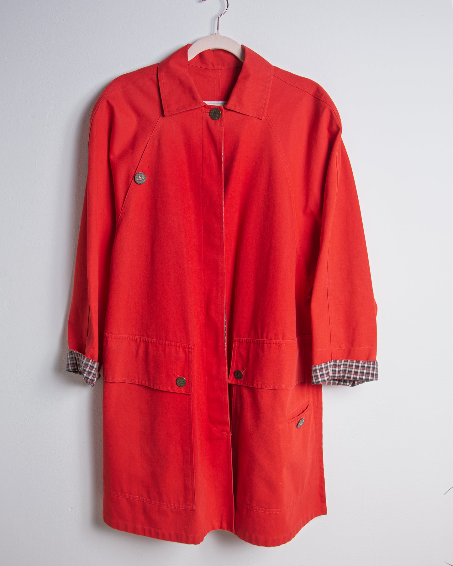 Trench rosso donna cotone taglia 42 – Made in Italy