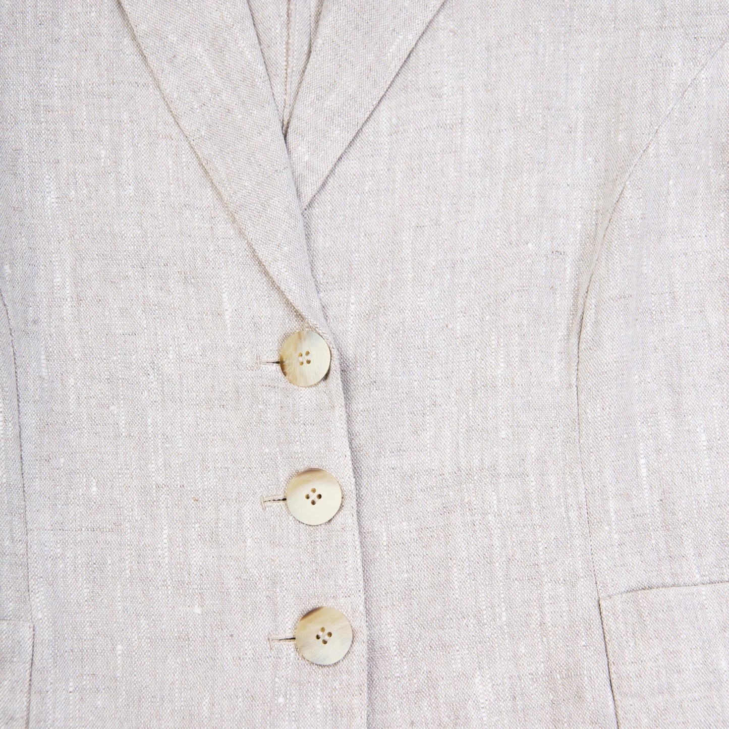 Blazer vintage in lino beige - abbigliamento vintage Rivesty