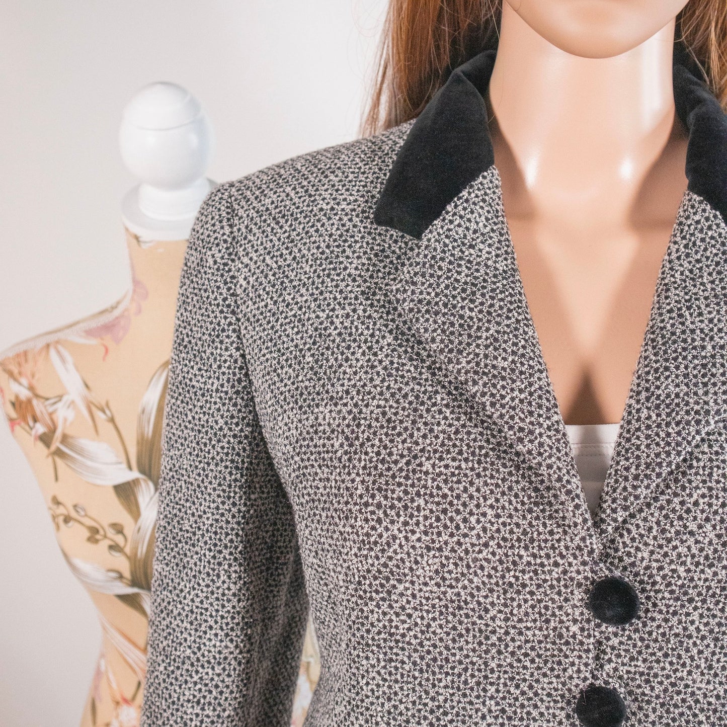 Blazer vintage MissTwidd bouclé e velluto - abbigliamento vintage Rivesty
