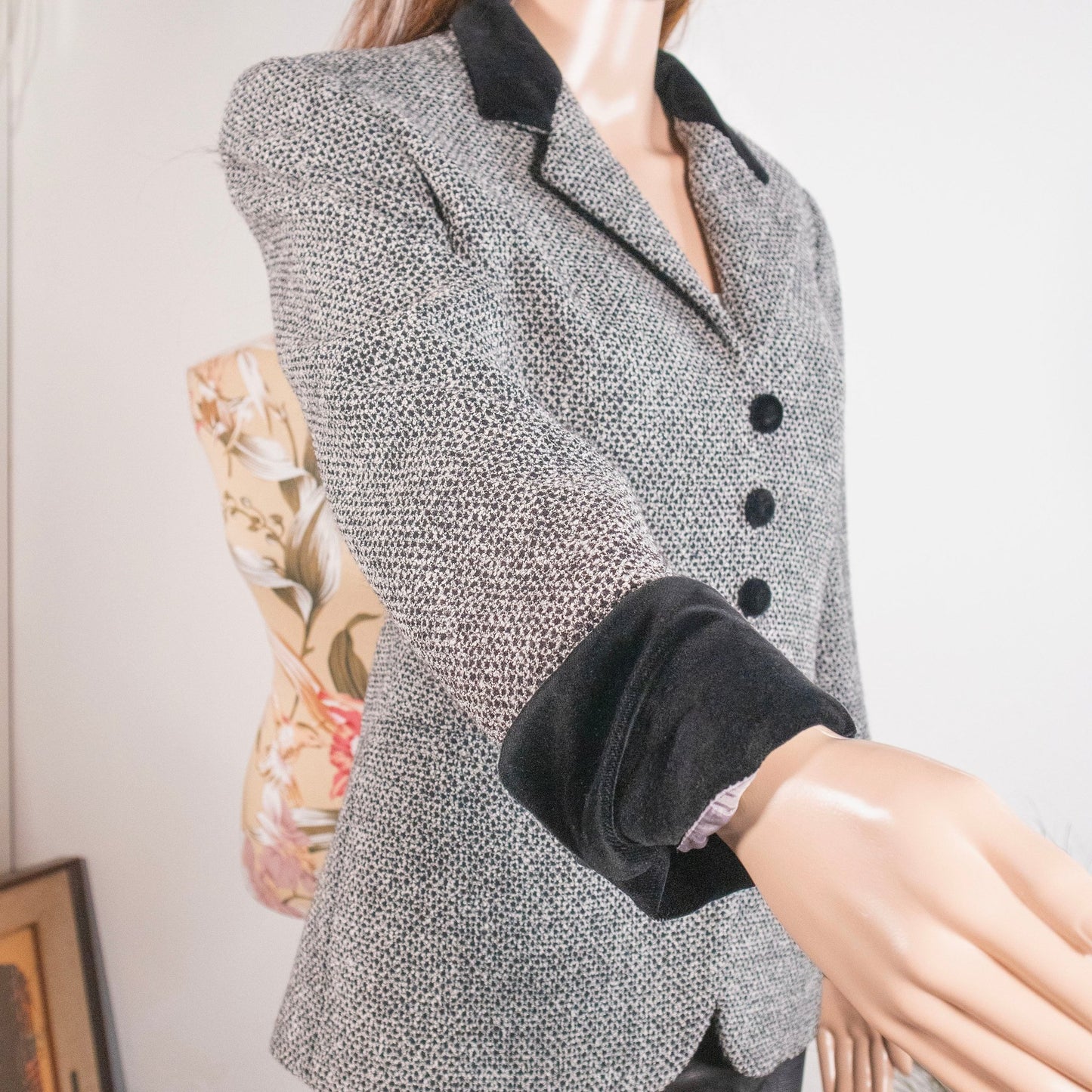 Blazer vintage MissTwidd bouclé e velluto - abbigliamento vintage Rivesty