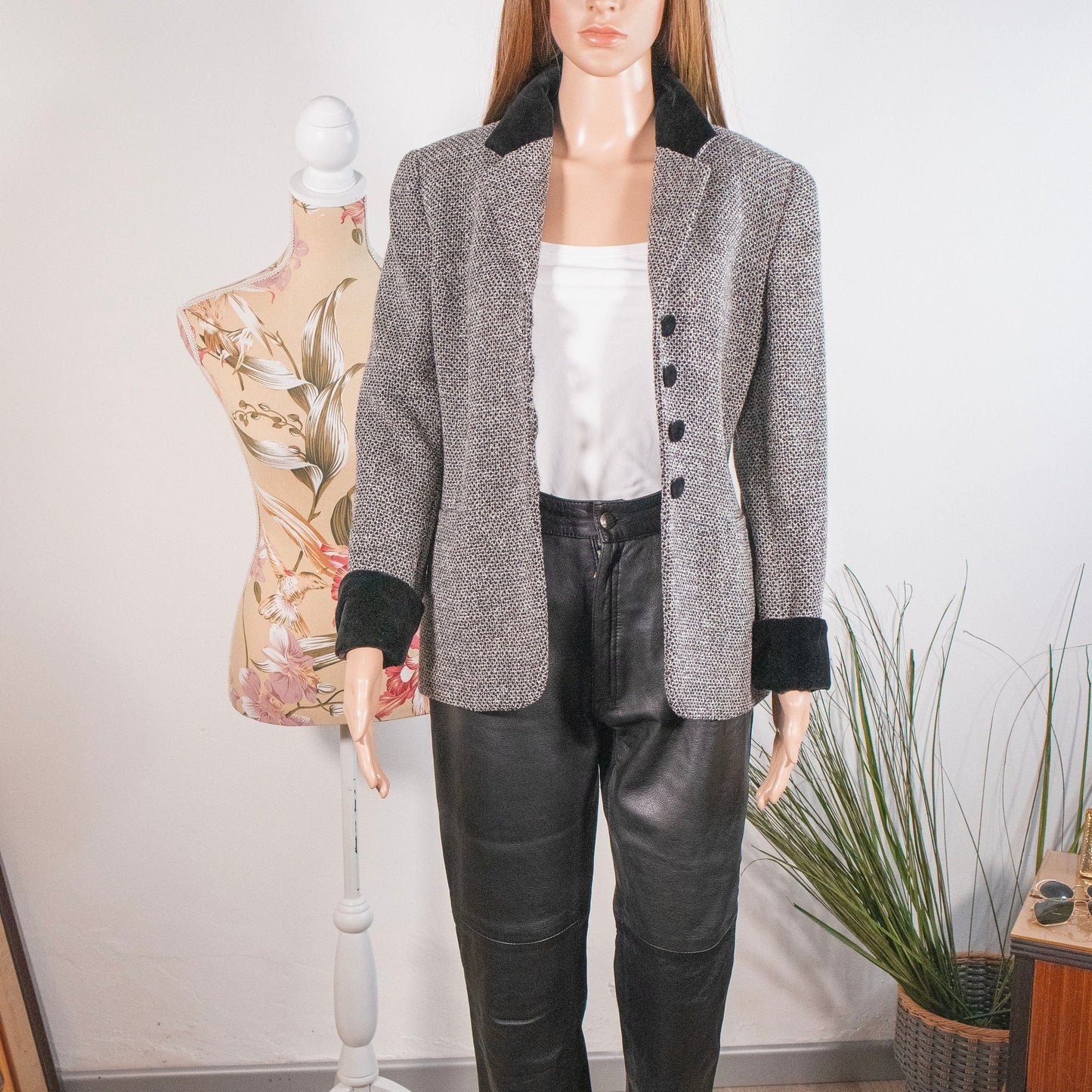 Blazer vintage MissTwidd bouclé e velluto - abbigliamento vintage Rivesty