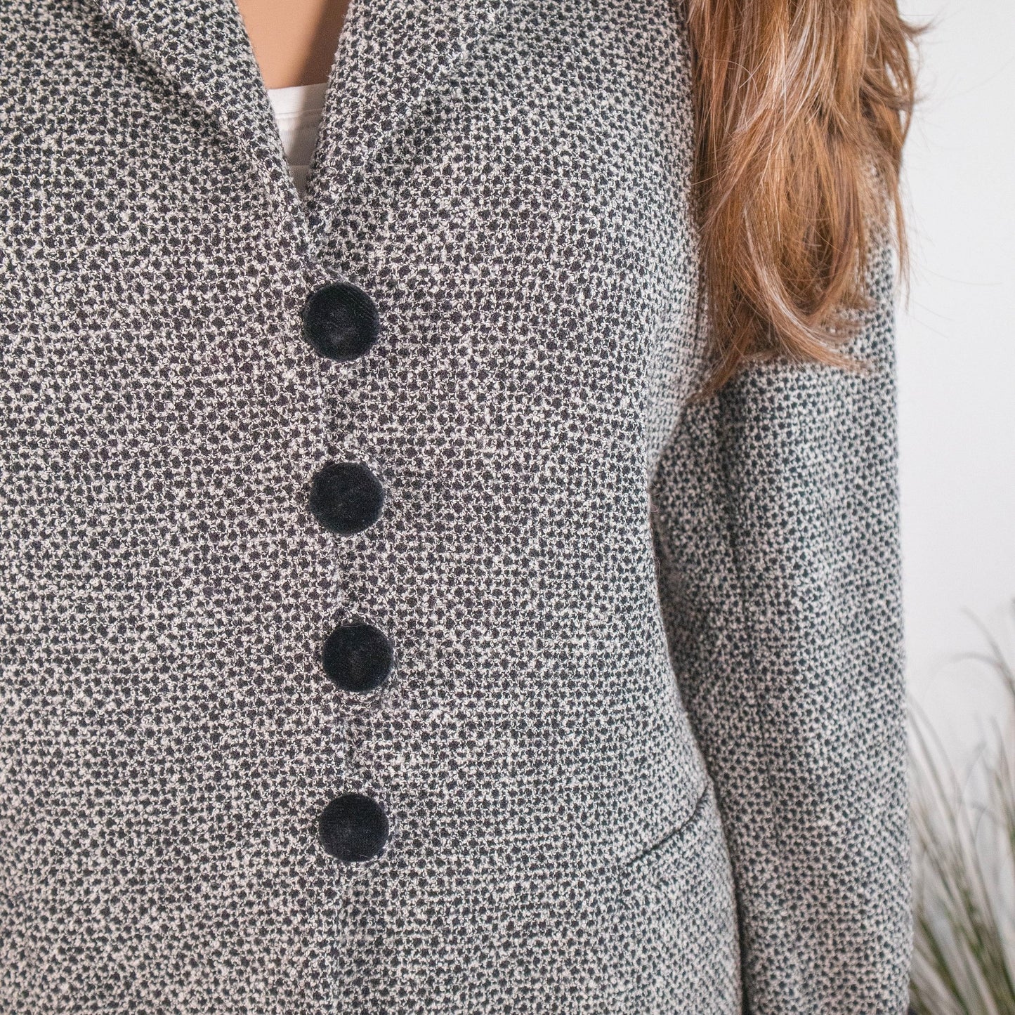 Blazer vintage MissTwidd bouclé e velluto - abbigliamento vintage Rivesty