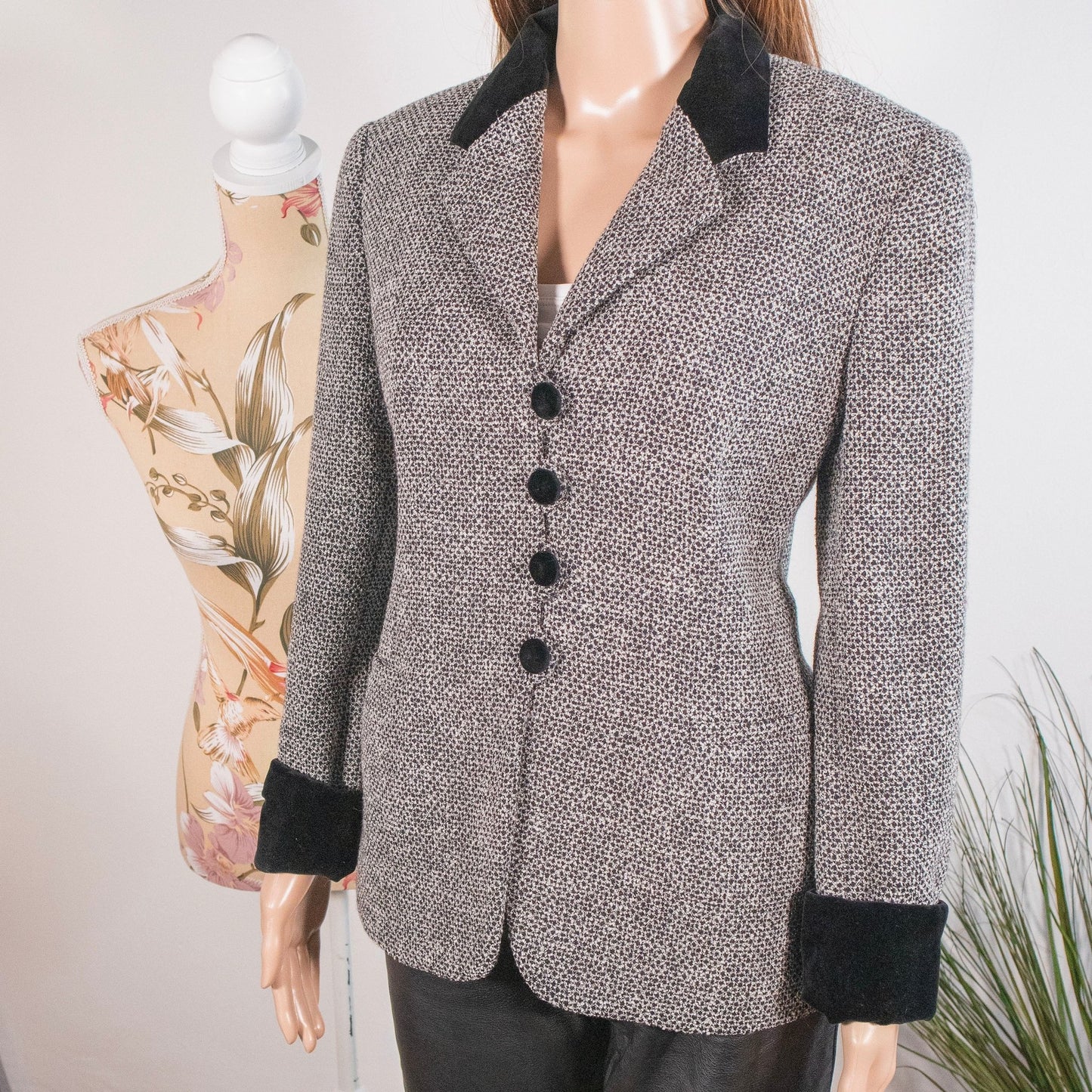 Blazer vintage MissTwidd bouclé e velluto - abbigliamento vintage Rivesty
