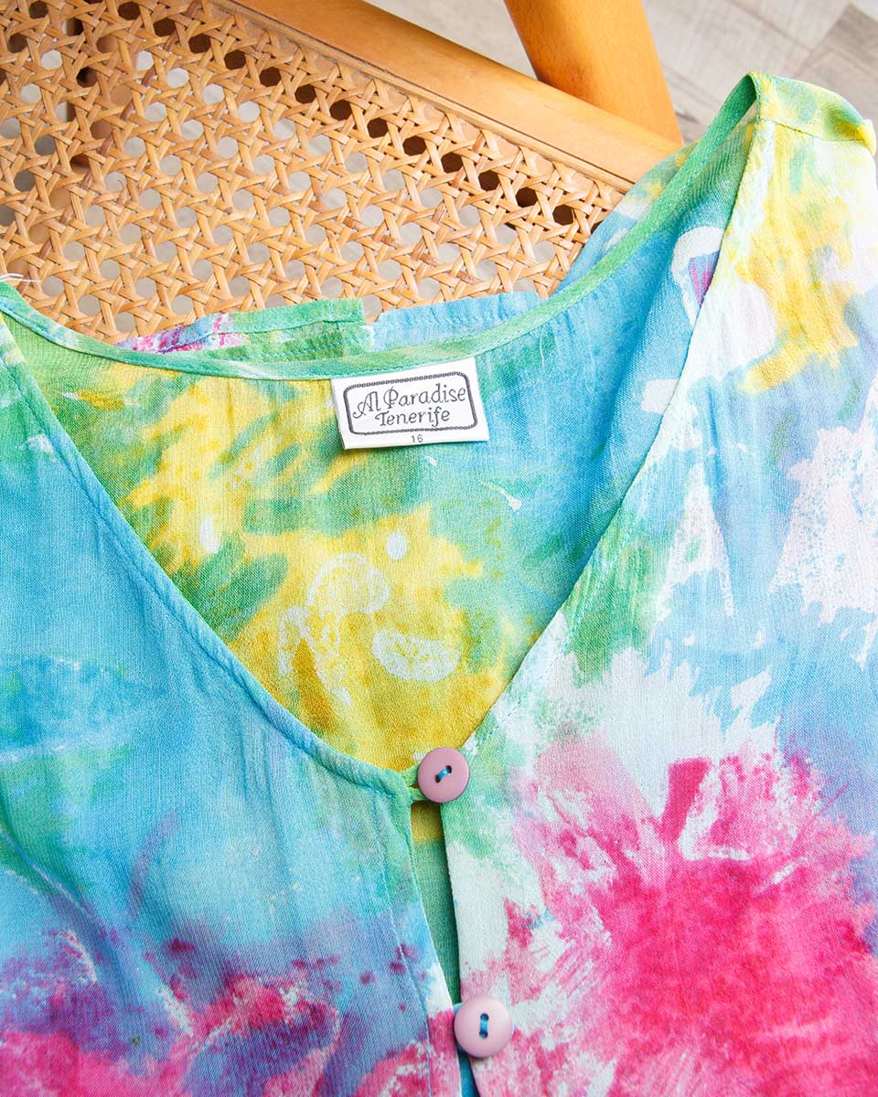 Blusa floreale leggera in viscosa – Taglia M/L - abbigliamento vintage Rivesty