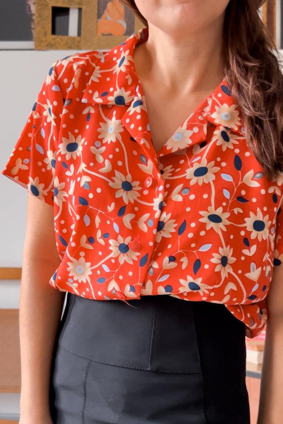 Camicetta Vintage a Fiori - abbigliamento vintage Rivesty