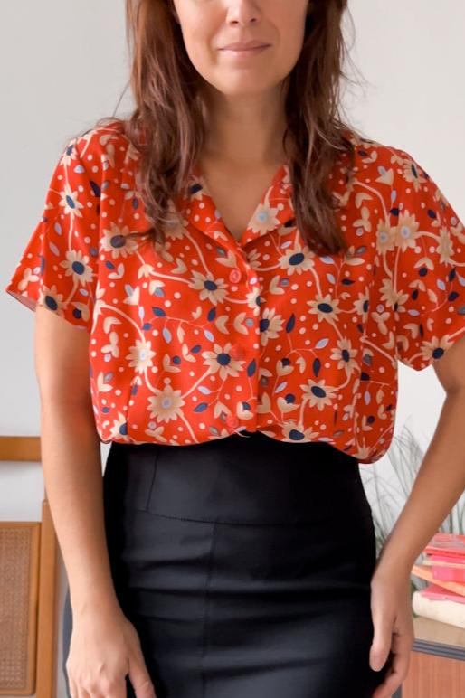 Camicetta Vintage a Fiori - abbigliamento vintage Rivesty