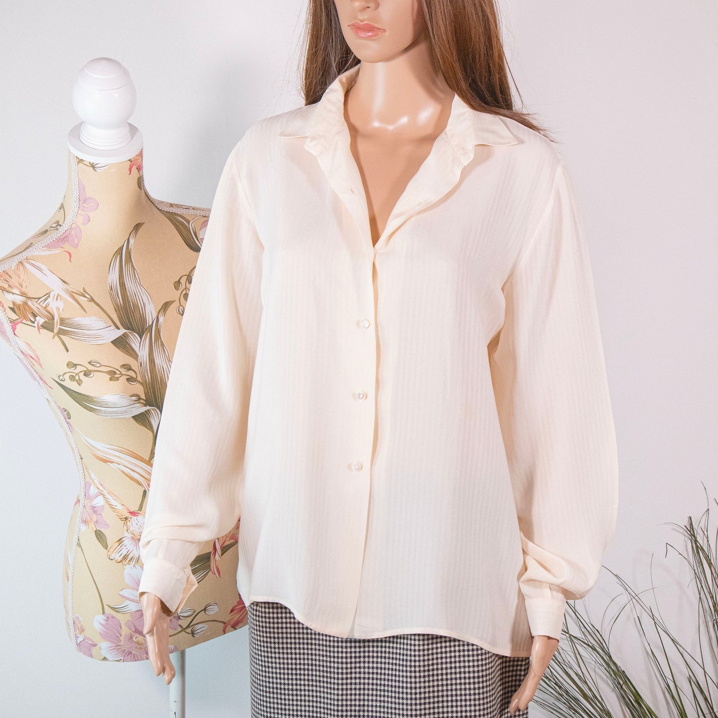 Camicia in seta bianca - abbigliamento vintage Rivesty