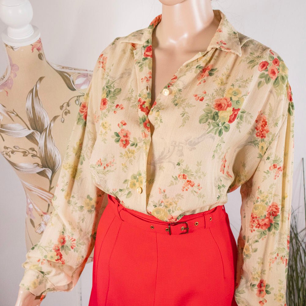 Camicia vintage a fiori - abbigliamento vintage Rivesty