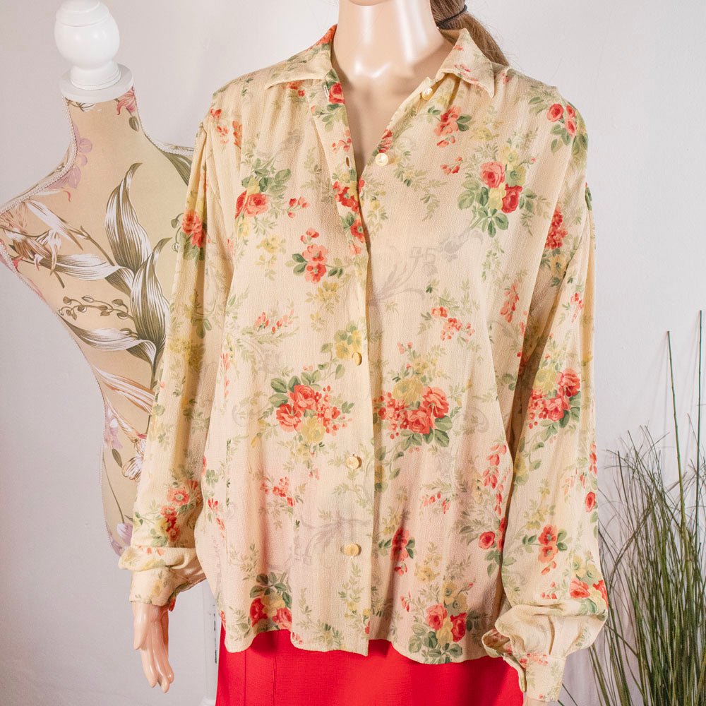 Camicia vintage a fiori - abbigliamento vintage Rivesty