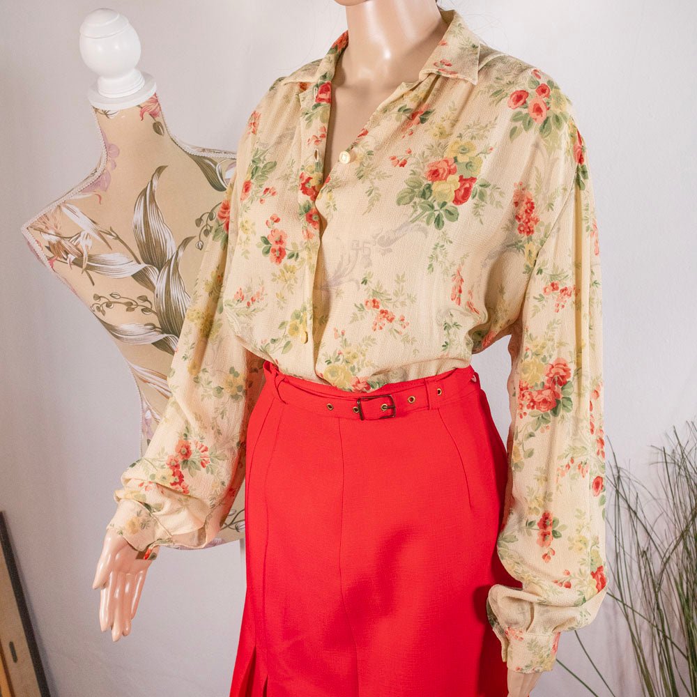Camicia vintage a fiori - abbigliamento vintage Rivesty