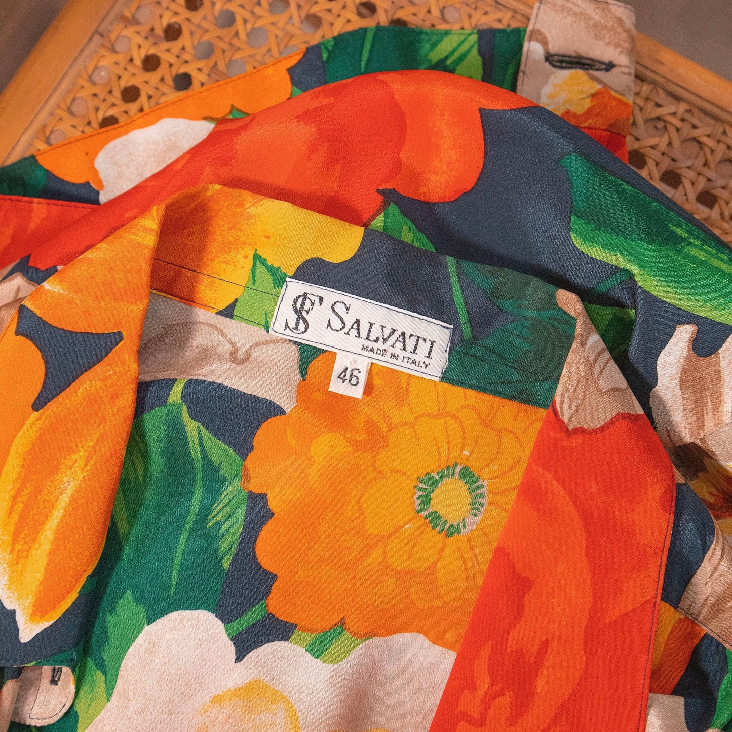 Camicia Vintage a Fiori Anni ’80 Donna – Taglia 46 - abbigliamento vintage Rivesty