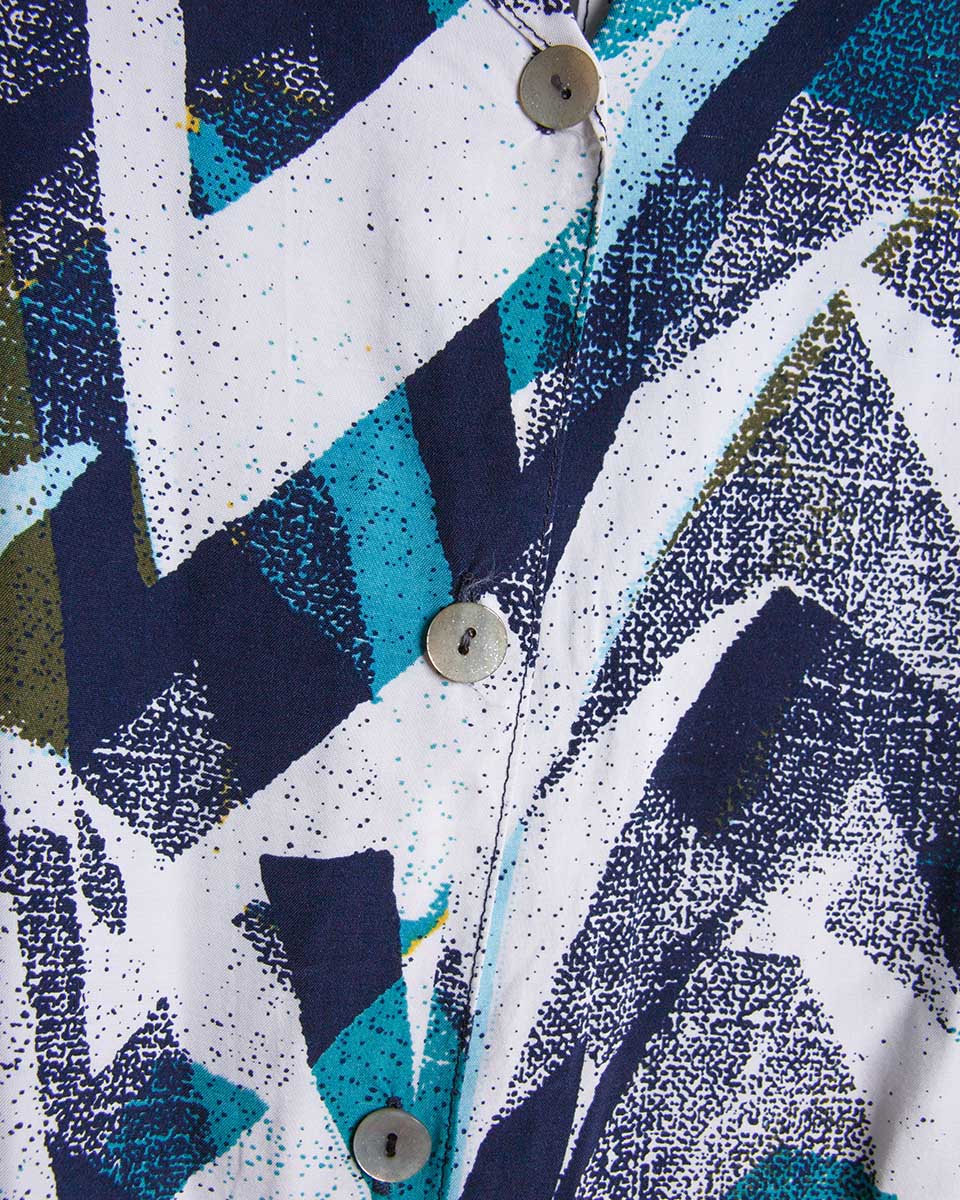 Camicia vintage donna oversize – fantasia astratta – Made in Italy anni ‘90 - abbigliamento vintage Rivesty