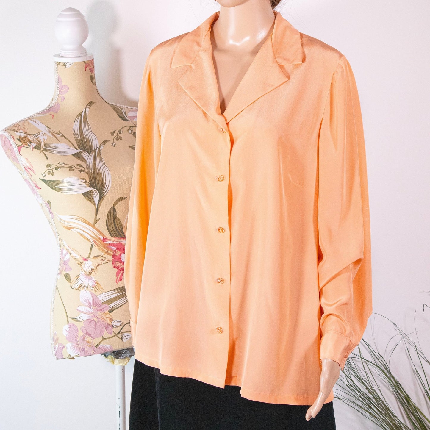 Camicia vintage sartoriale color salmone - abbigliamento vintage Rivesty