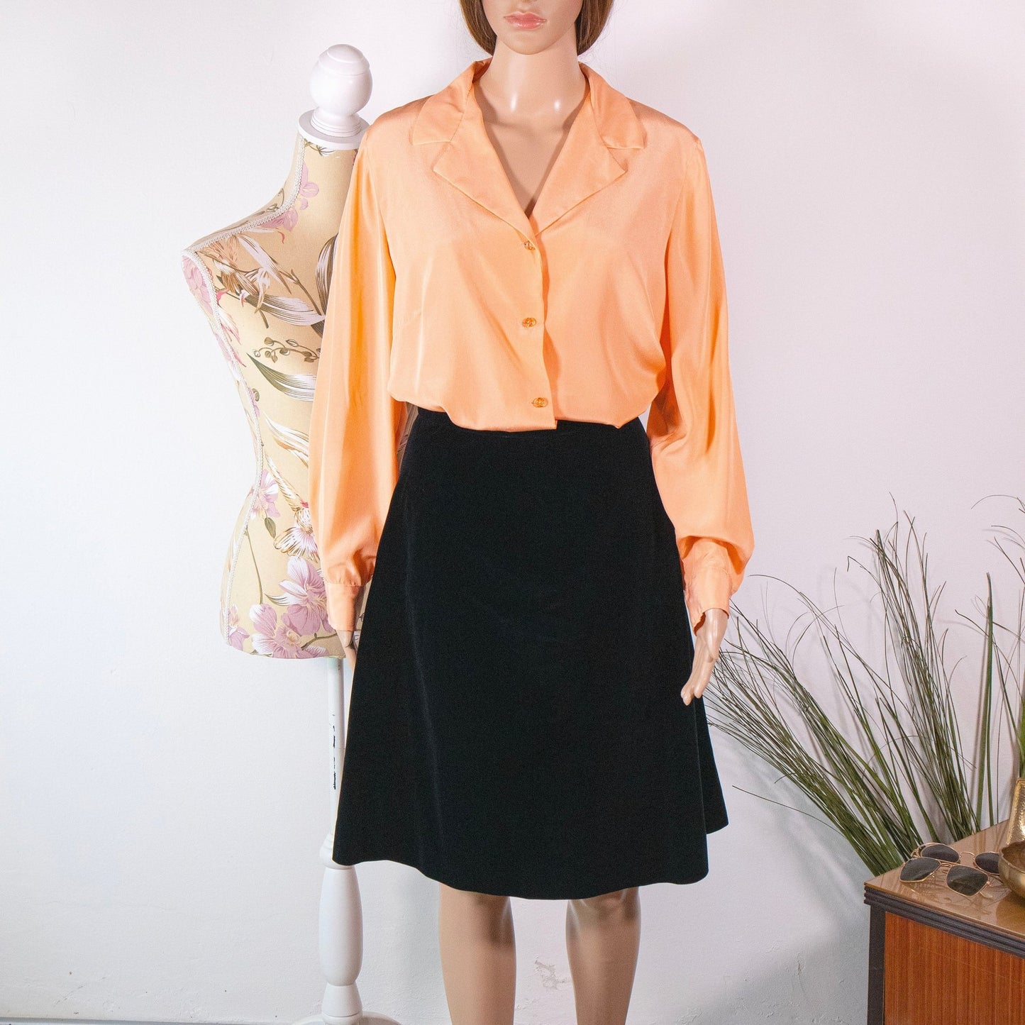 Camicia vintage sartoriale color salmone - abbigliamento vintage Rivesty