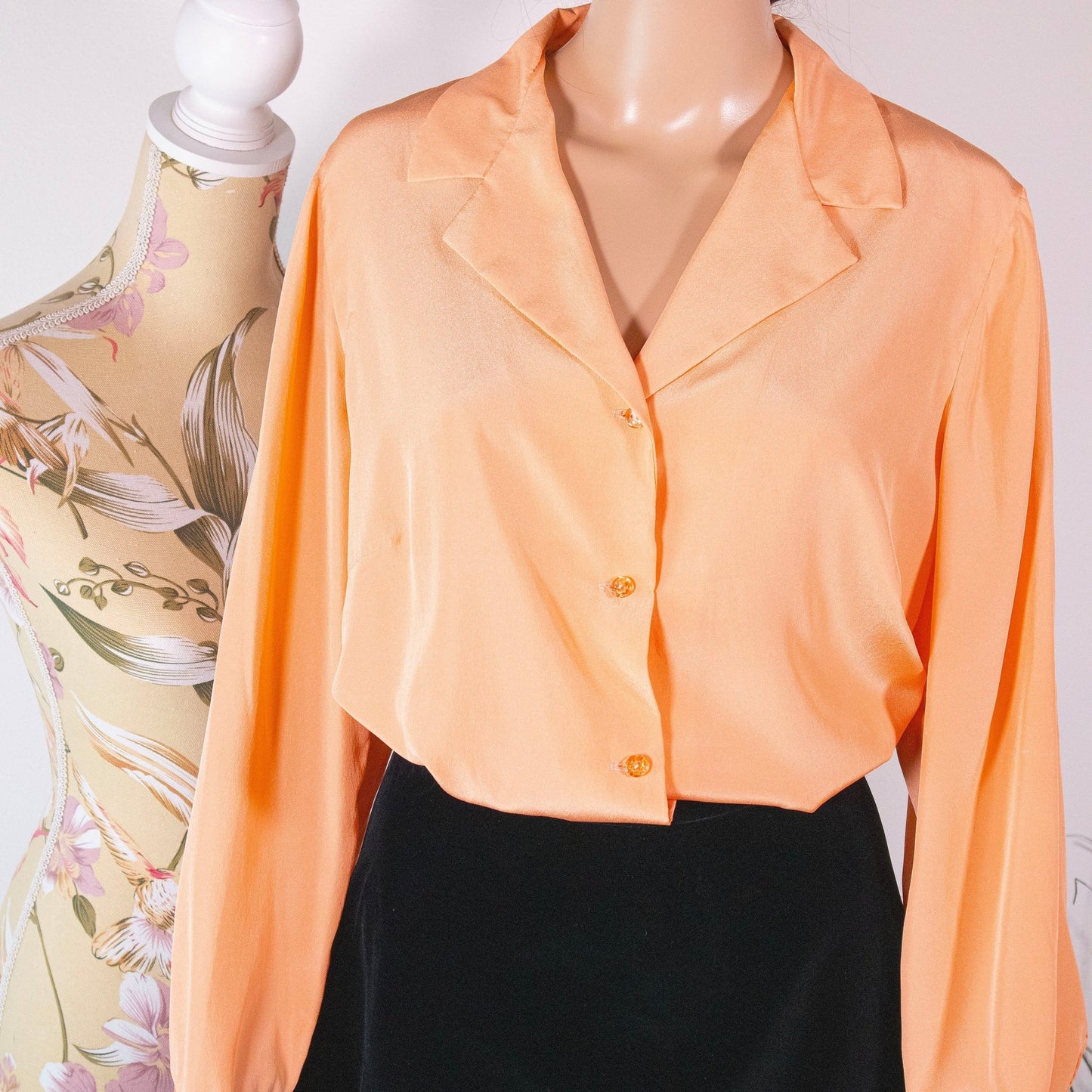 Camicia vintage sartoriale color salmone - abbigliamento vintage Rivesty
