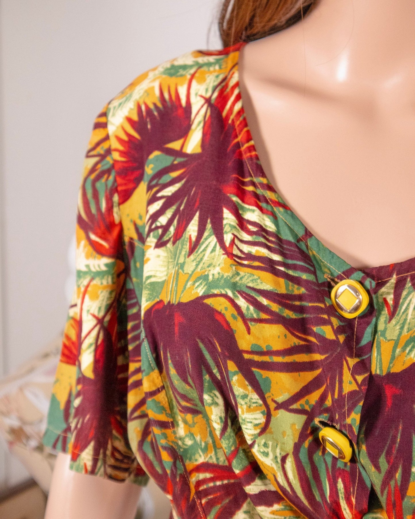 Camicia vintage stile anni '80 palme - abbigliamento vintage Rivesty