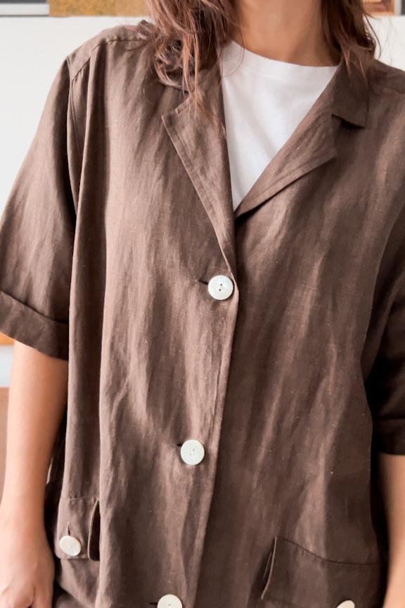 Camiciona vintage Marrone Oversize "Per Te by Krizia" - abbigliamento vintage Rivesty