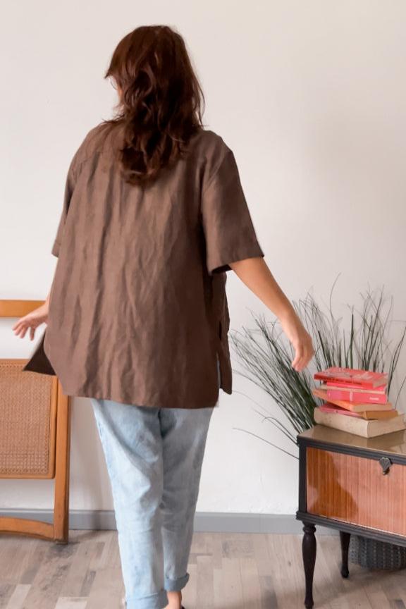 Camiciona vintage Marrone Oversize "Per Te by Krizia" - abbigliamento vintage Rivesty