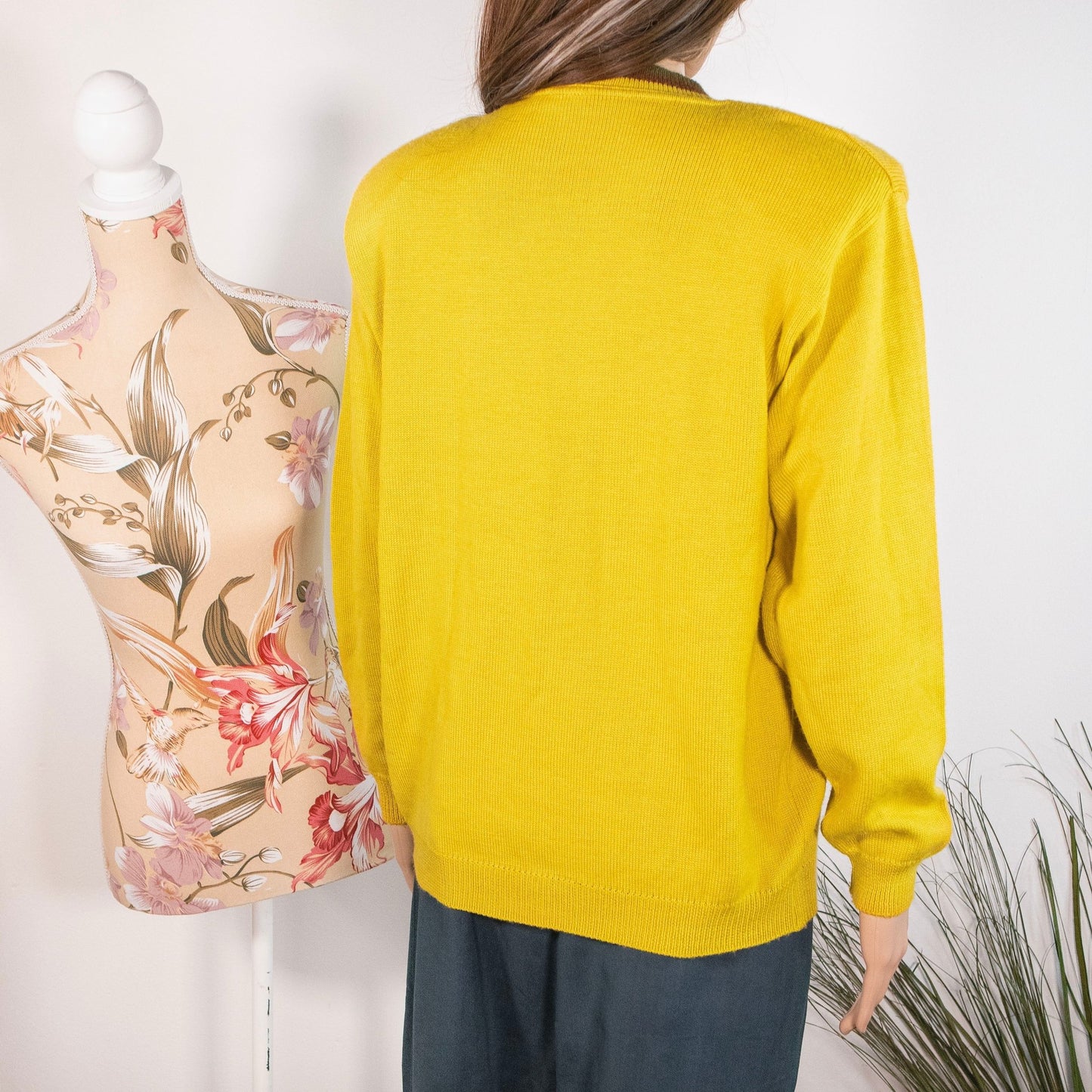 Cardigan giallo citrino vintage - abbigliamento vintage Rivesty