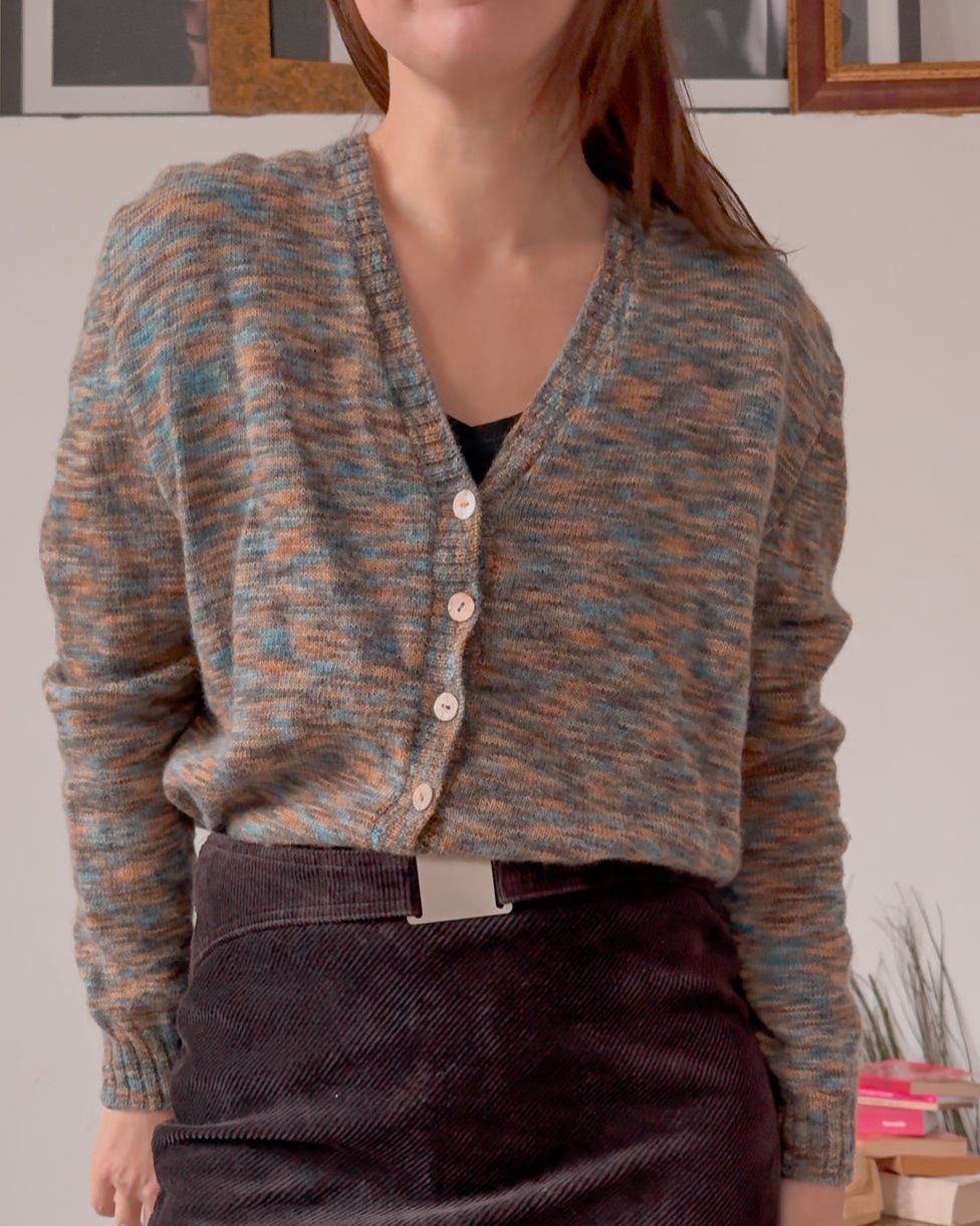 Cardigan vintage in lana mista dai colori simil Missoni - abbigliamento vintage Rivesty