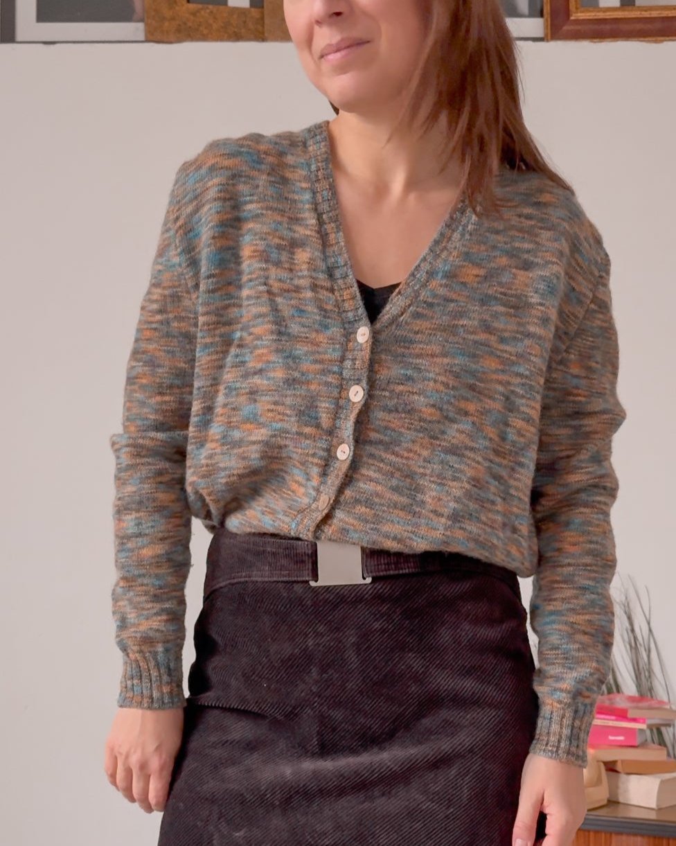 Cardigan vintage in lana mista dai colori simil Missoni - abbigliamento vintage Rivesty