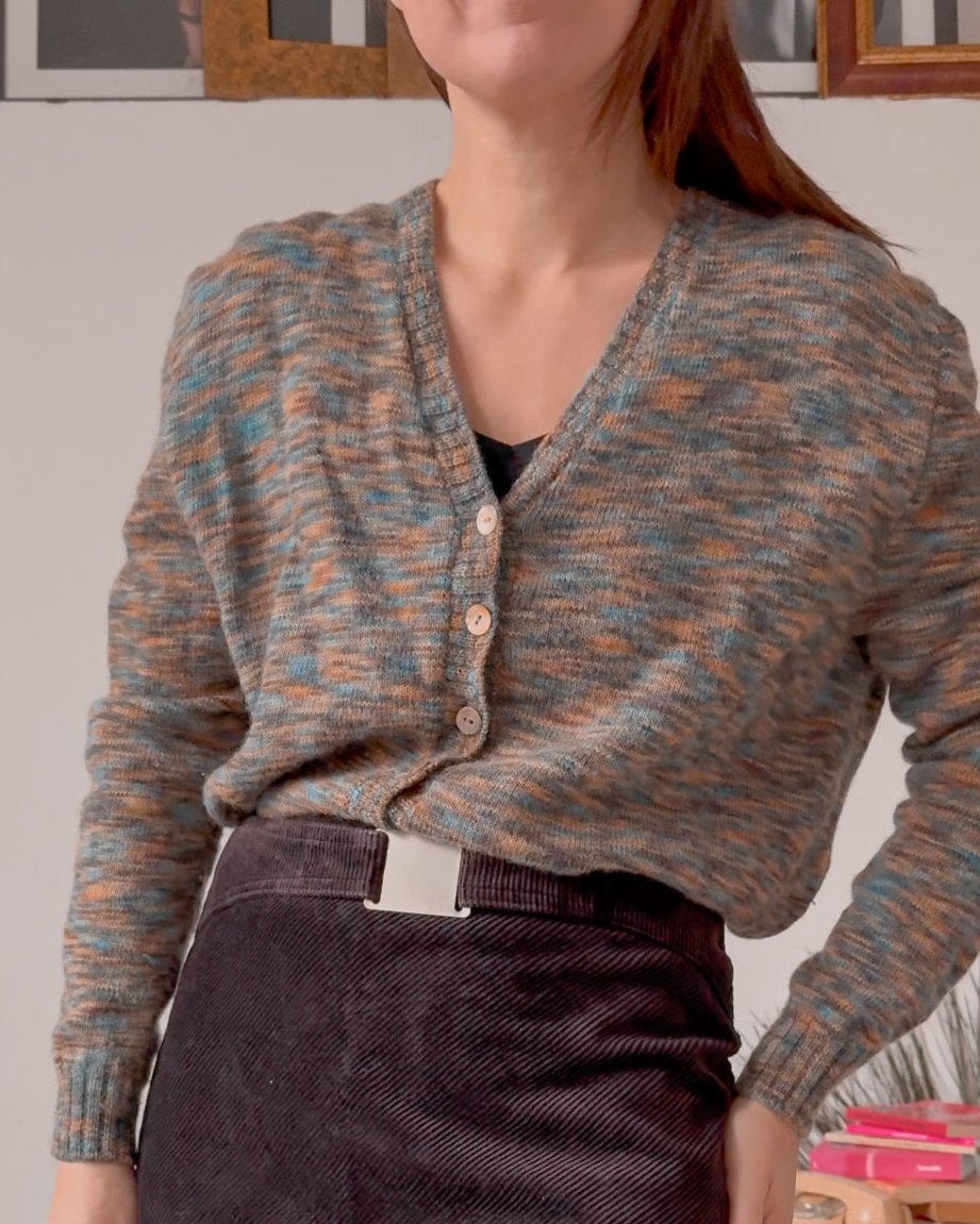 Cardigan vintage in lana mista dai colori simil Missoni - abbigliamento vintage Rivesty