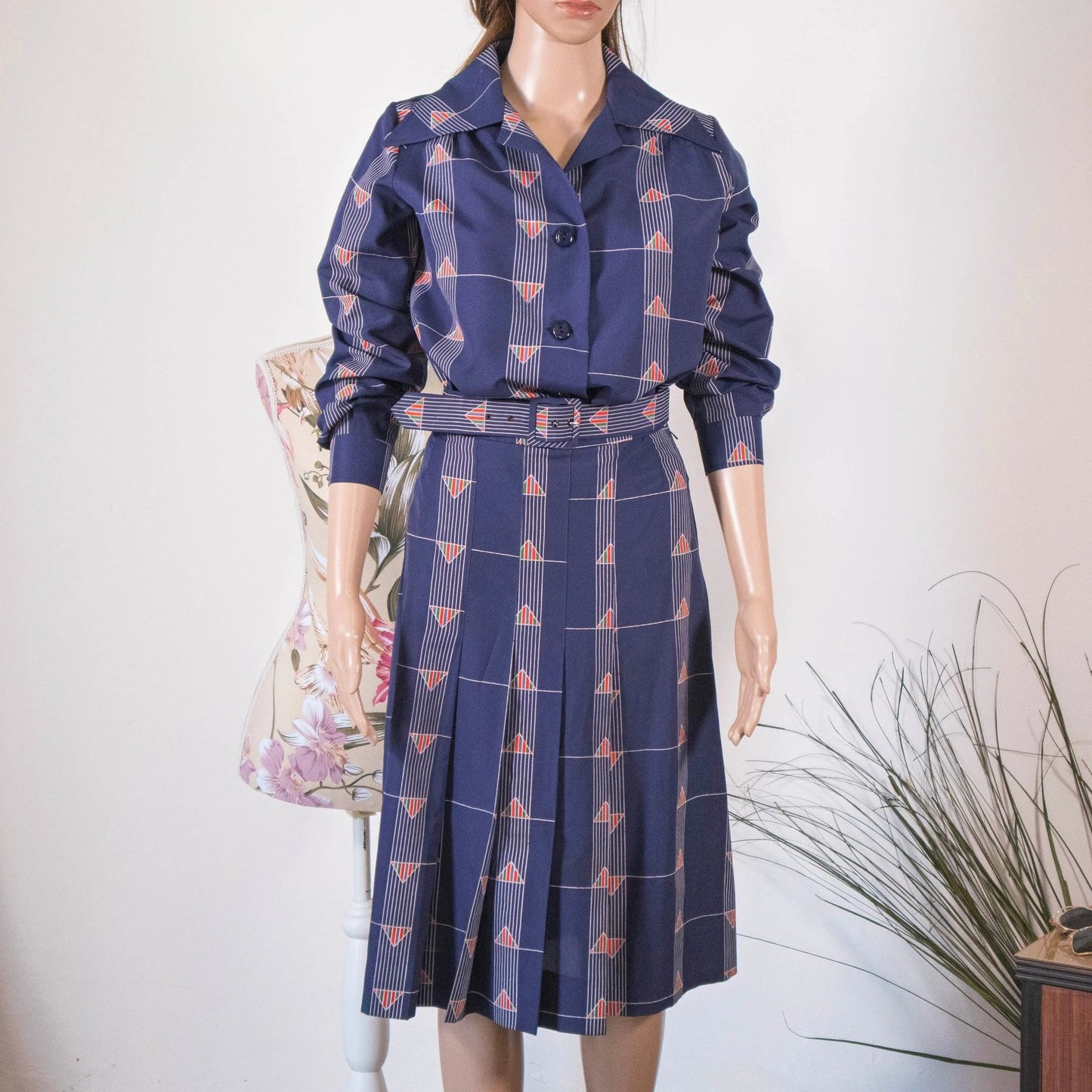 Completo camicia e gonna vintage anni ‘80 - abbigliamento vintage Rivesty