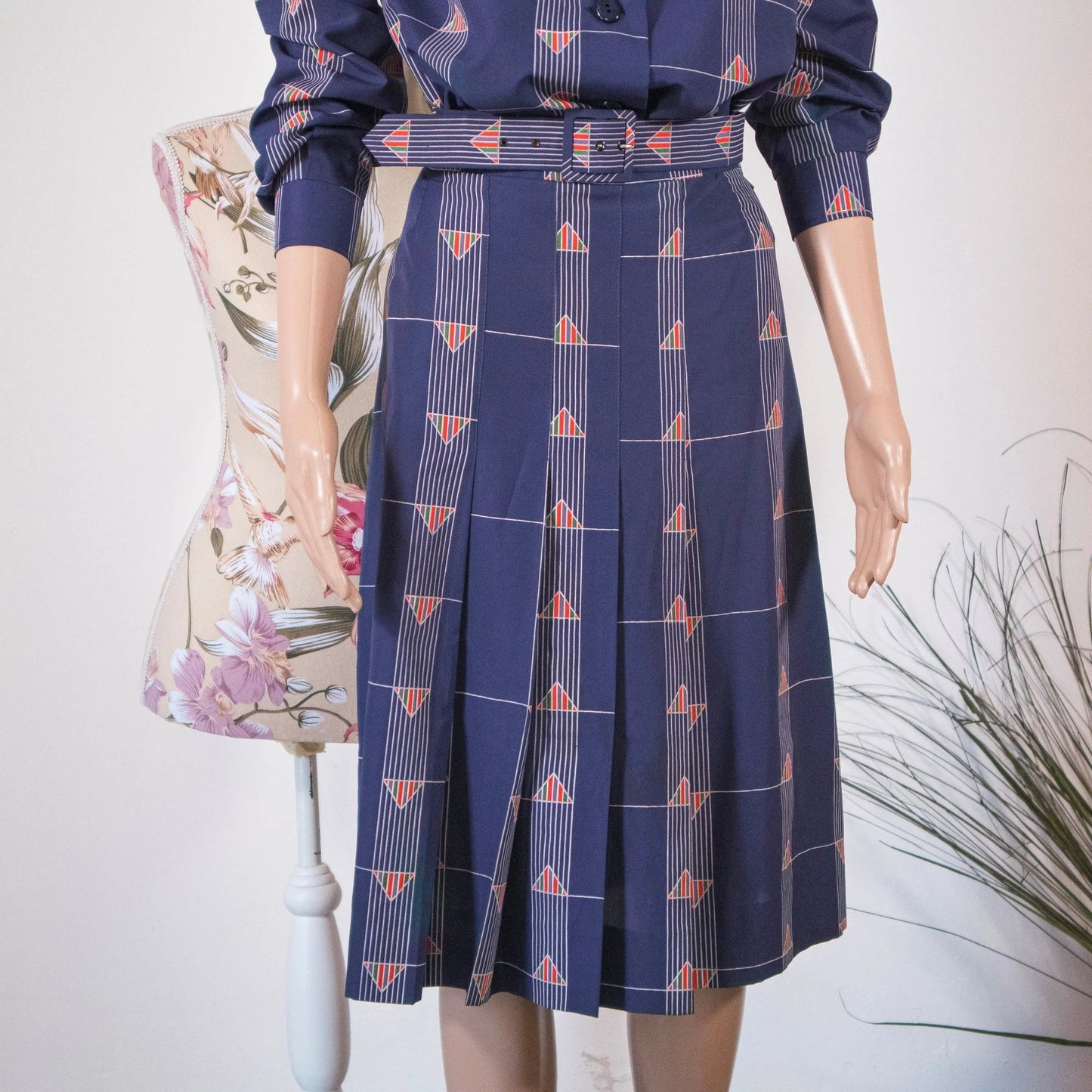 Completo camicia e gonna vintage anni ‘80 - abbigliamento vintage Rivesty