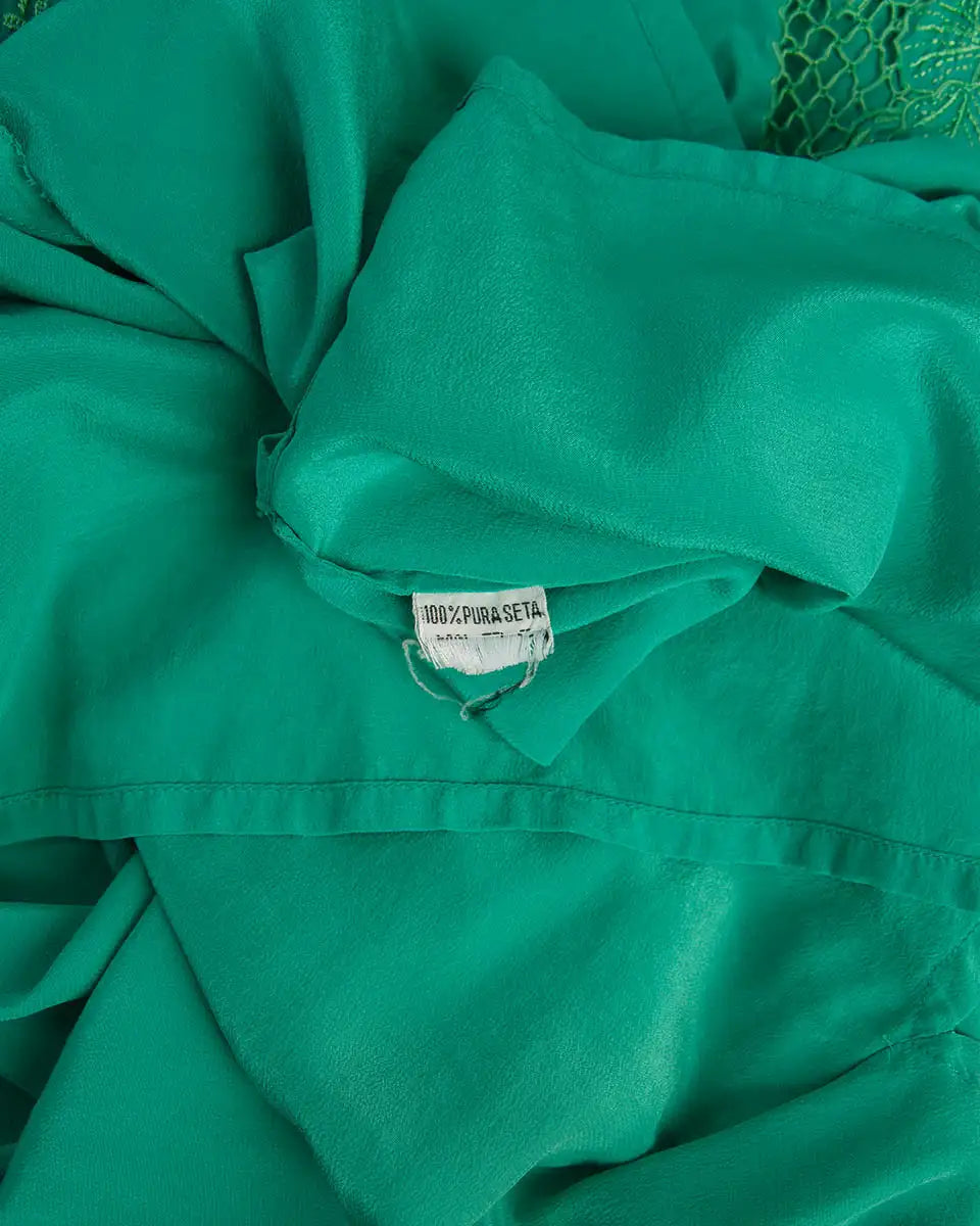 etichetta interna 100% pura seta camicia vintage