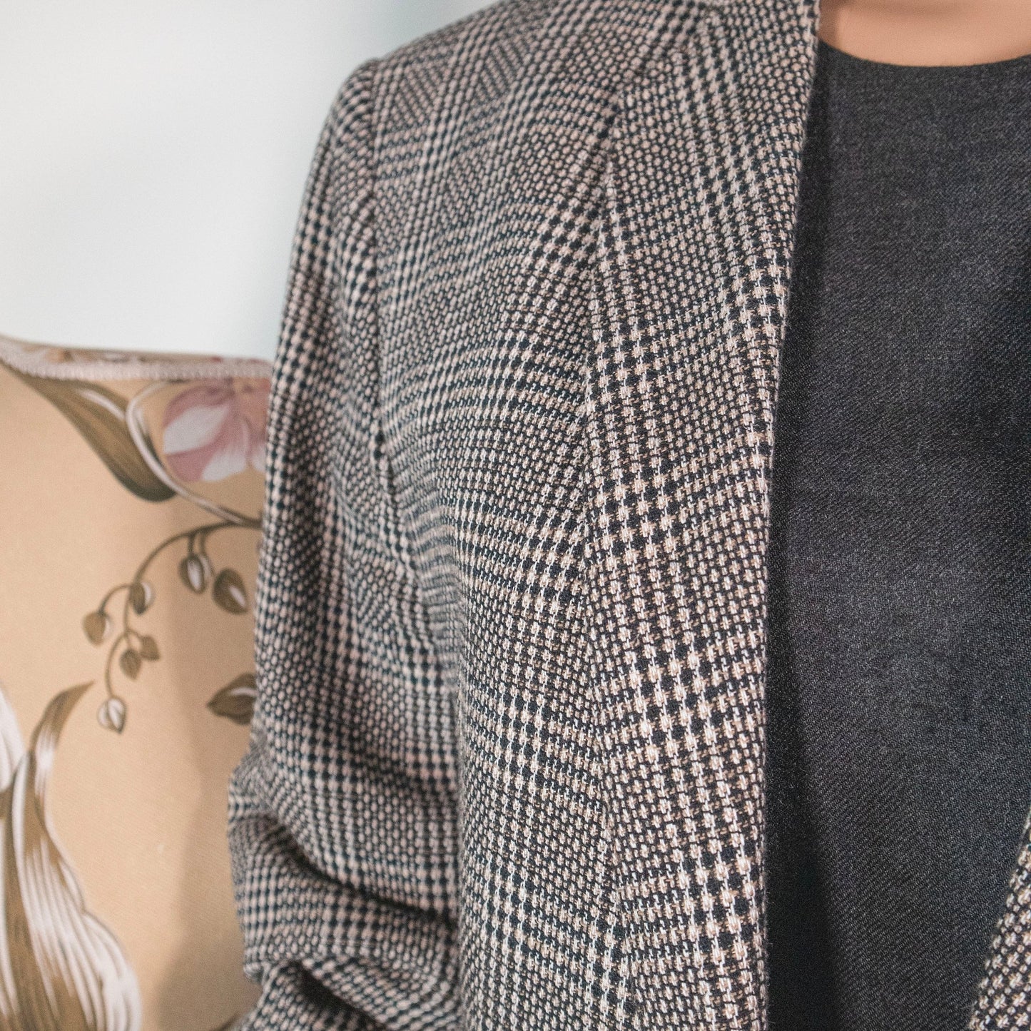 Giacca blazer a quadri bianchi e neri - abbigliamento vintage Rivesty