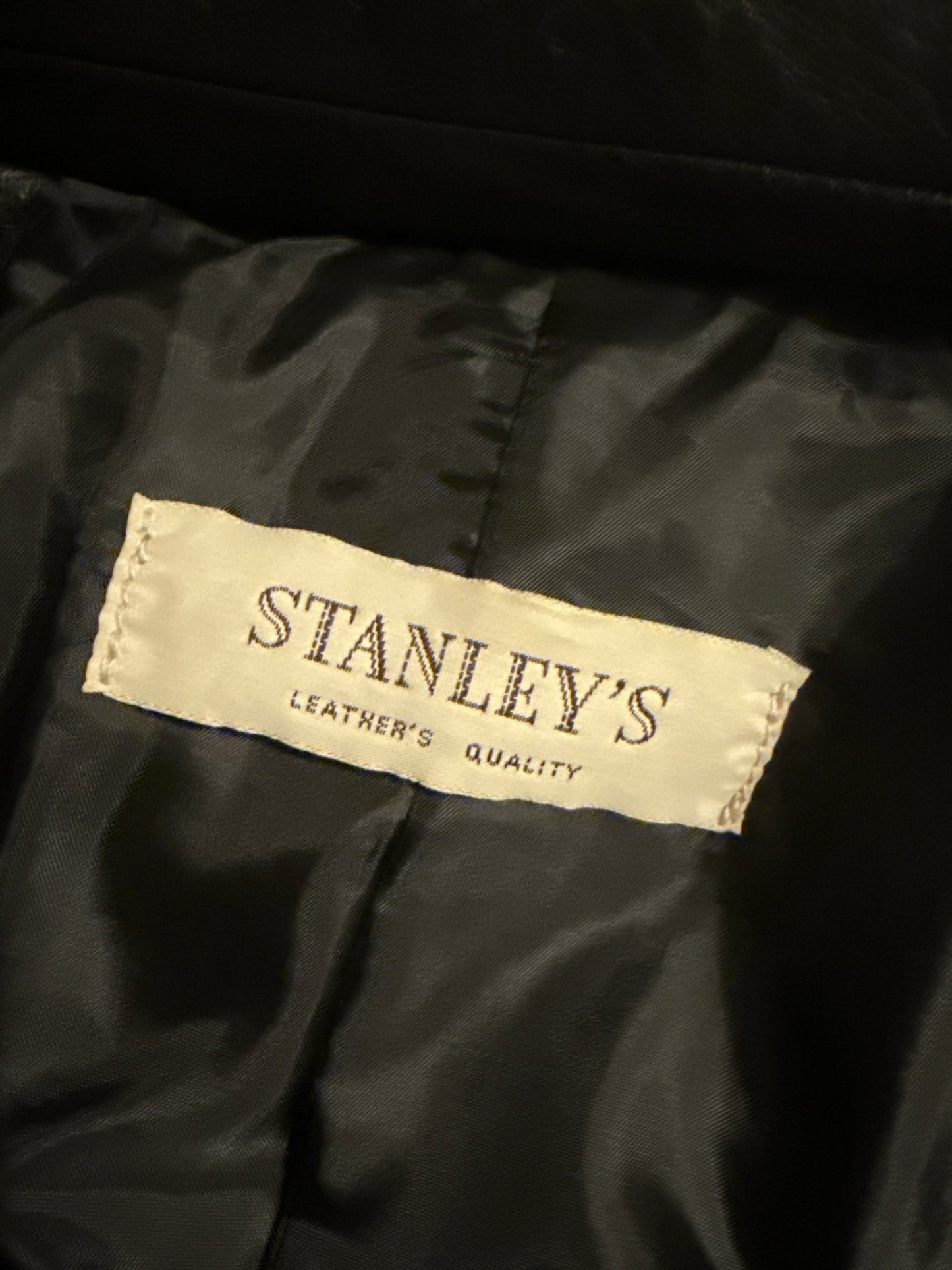 Giacca vintage in vera pelle unisex Stanleys - abbigliamento vintage Rivesty