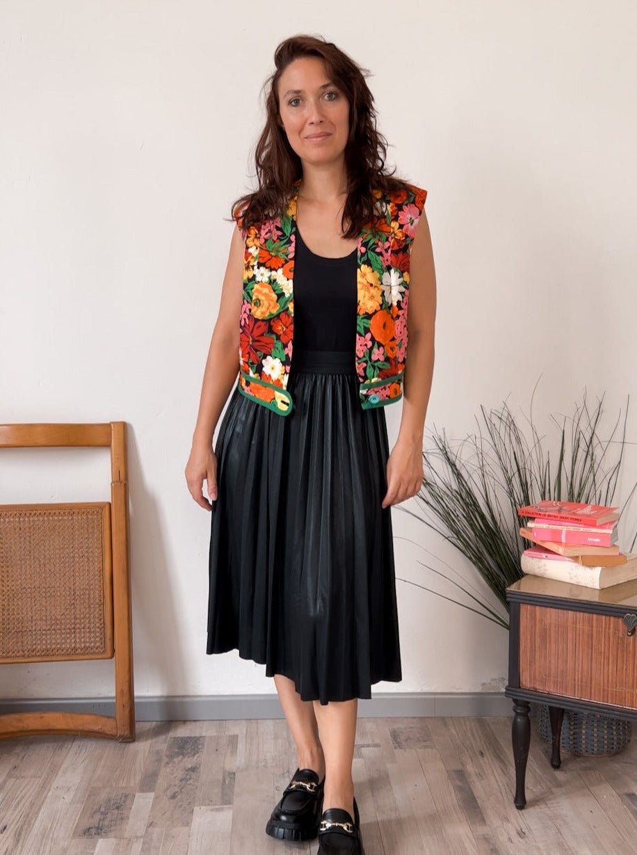 Gilet vintage fantasia floreale - abbigliamento vintage Rivesty