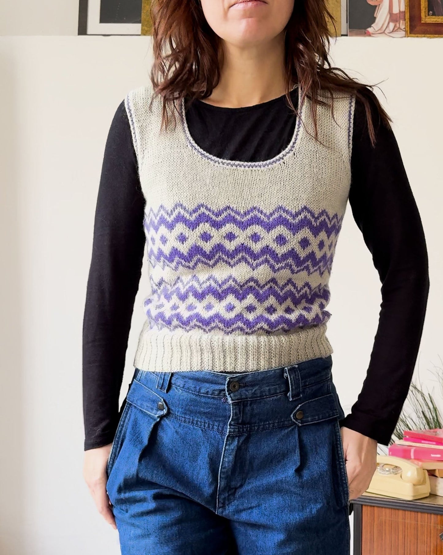 Gilet Vintage in Lana – Nordic Chic - abbigliamento vintage Rivesty
