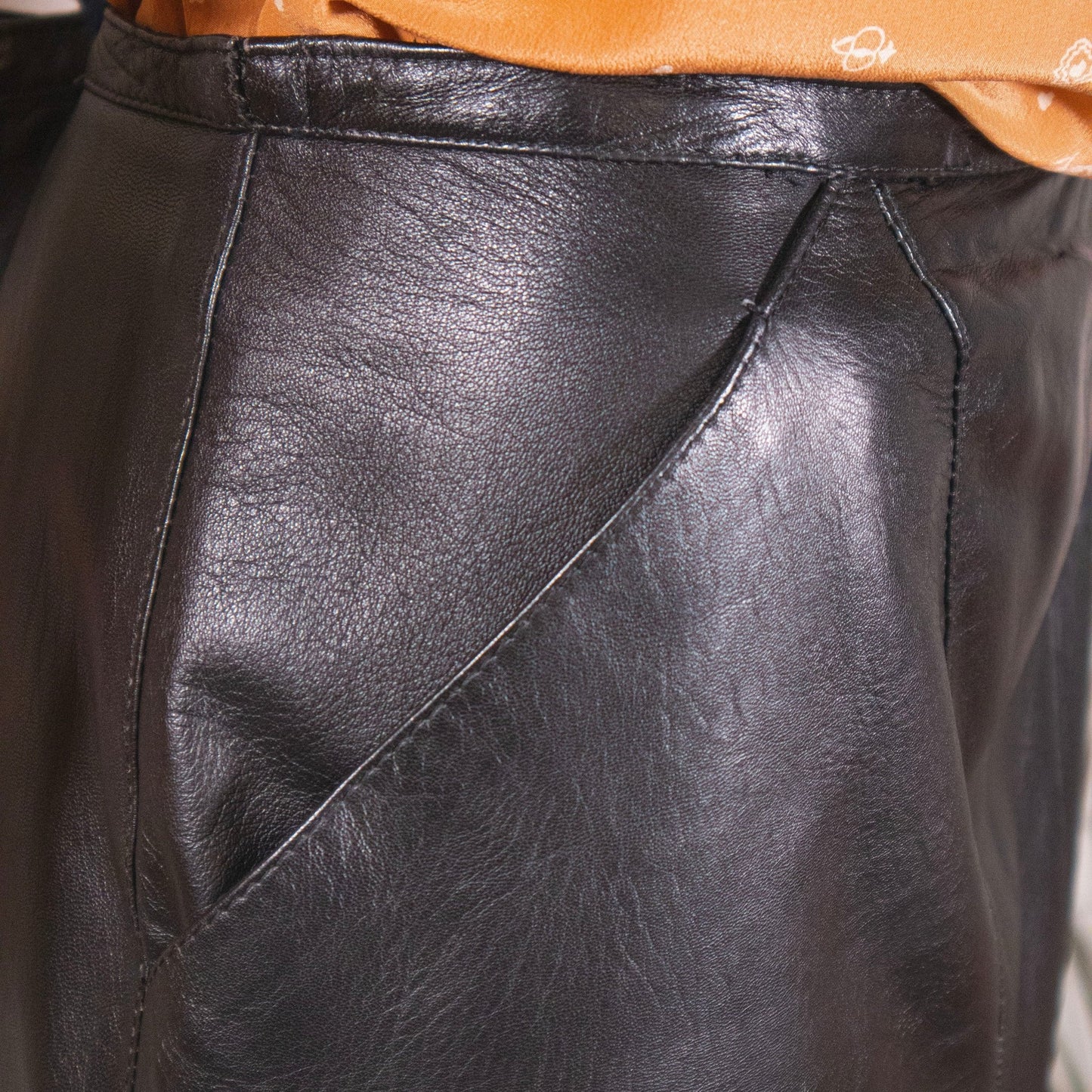 Gonna in pelle vintage - abbigliamento vintage Rivesty