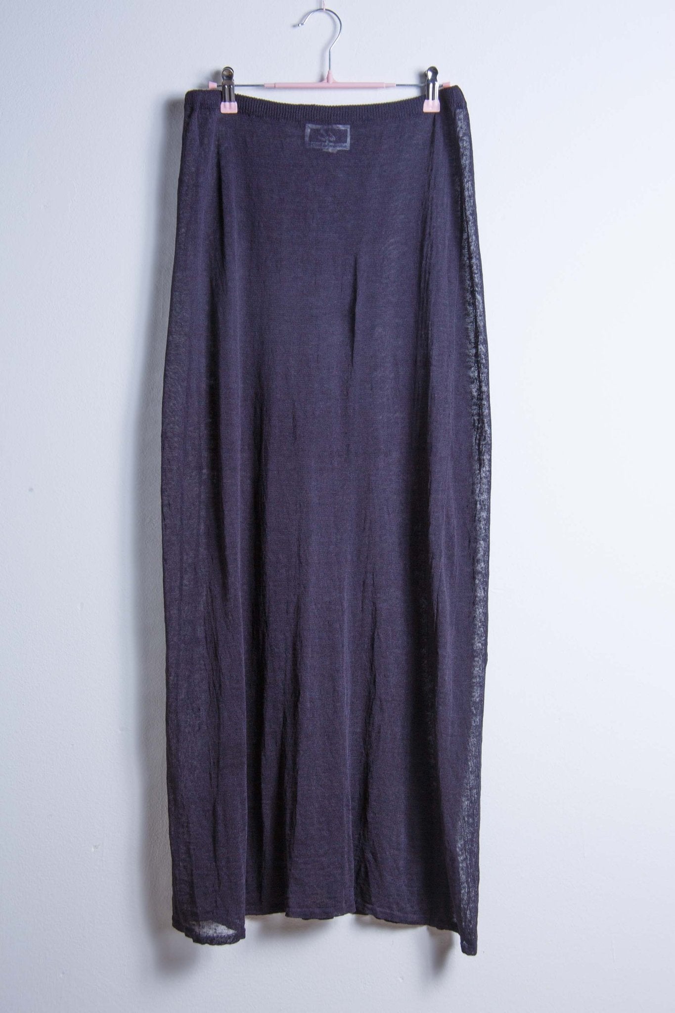 Gonna lunga blu trasparente in maglina – Taglia M | Rivesty Vintage - abbigliamento vintage Rivesty
