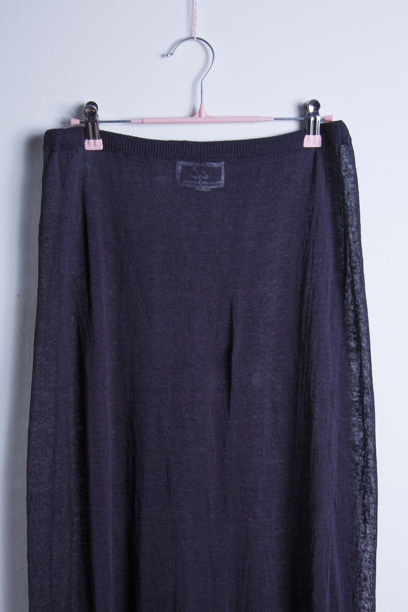 Gonna lunga blu trasparente in maglina – Taglia M | Rivesty Vintage - abbigliamento vintage Rivesty
