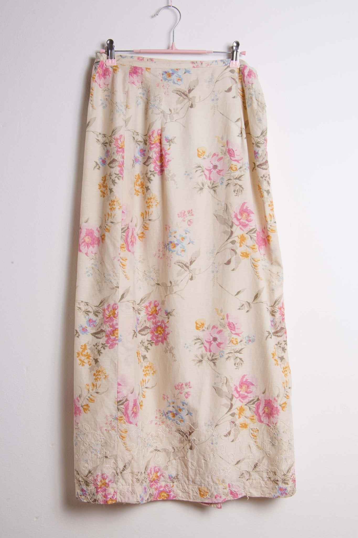 Gonna lunga vintage floreale – Cotone misto, fantasia rosa | Rivesty Vintage - abbigliamento vintage Rivesty