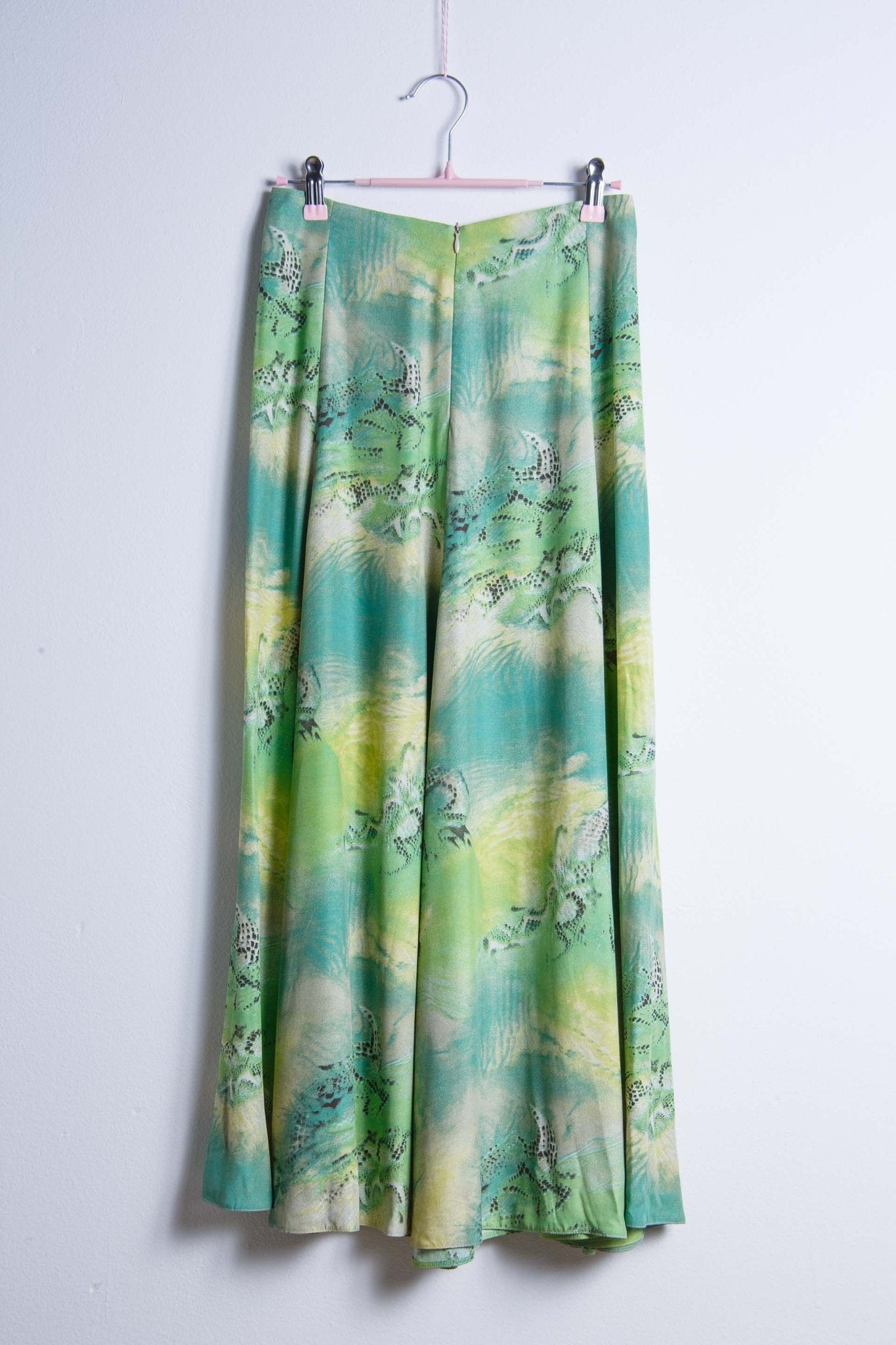 Gonna vintage Araba Fenice Venezia in viscosa – Fantasia verde, taglia 40 | Rivesty Vintage - abbigliamento vintage Rivesty