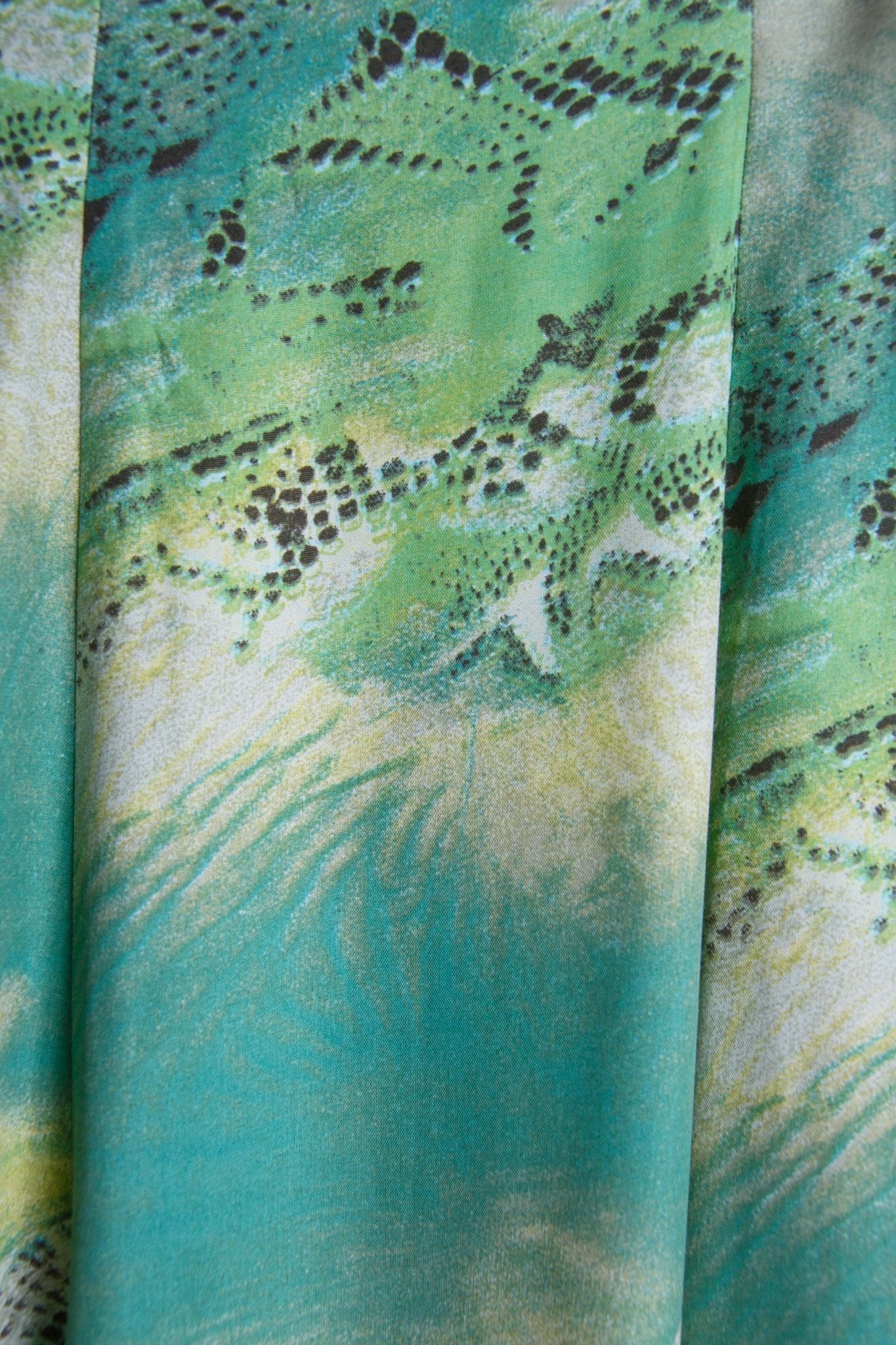 Gonna vintage Araba Fenice Venezia in viscosa – Fantasia verde, taglia 40 | Rivesty Vintage - abbigliamento vintage Rivesty