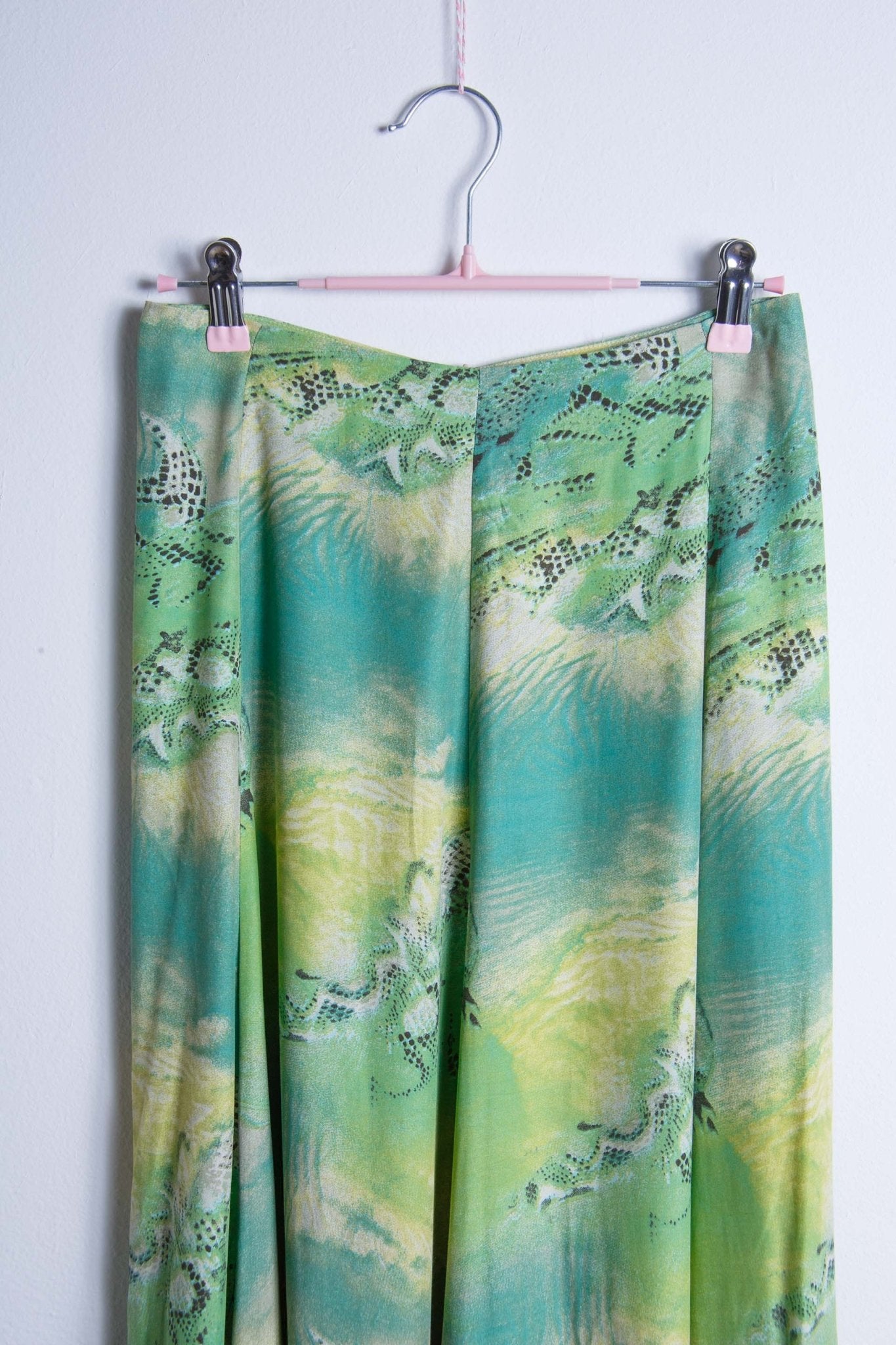 Gonna vintage Araba Fenice Venezia in viscosa – Fantasia verde, taglia 40 | Rivesty Vintage - abbigliamento vintage Rivesty