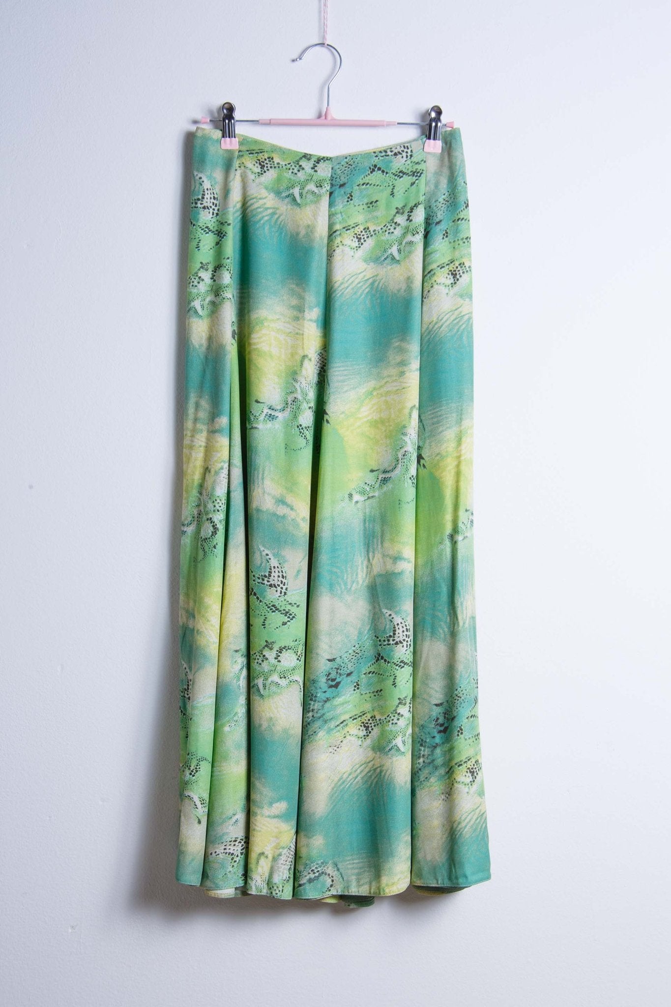 Gonna vintage Araba Fenice Venezia in viscosa – Fantasia verde, taglia 40 | Rivesty Vintage - abbigliamento vintage Rivesty