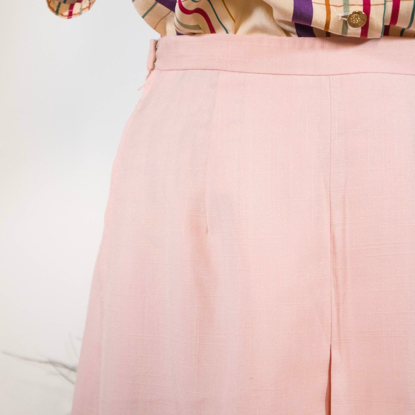 Gonna vintage midi sartoriale rosa - abbigliamento vintage Rivesty