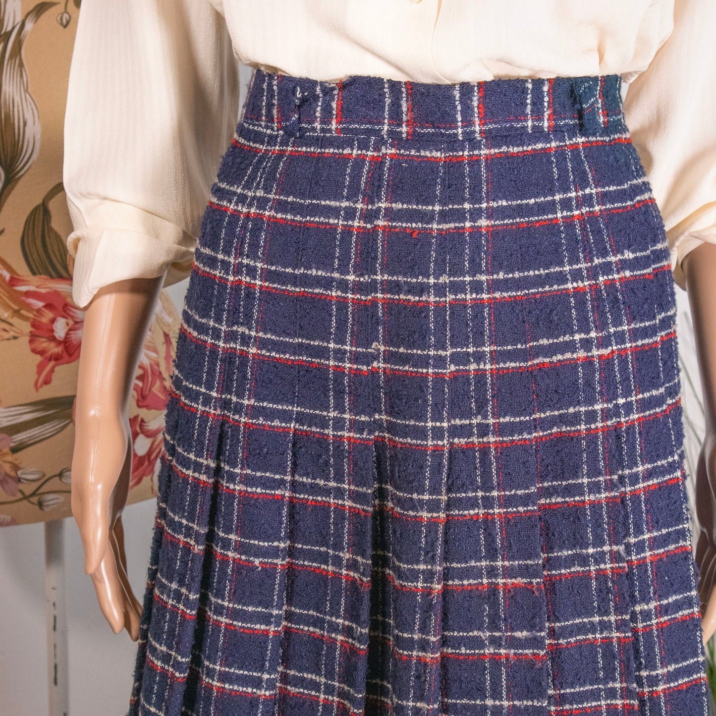 Gonna vintage plissettata tartan scozzese - abbigliamento vintage Rivesty