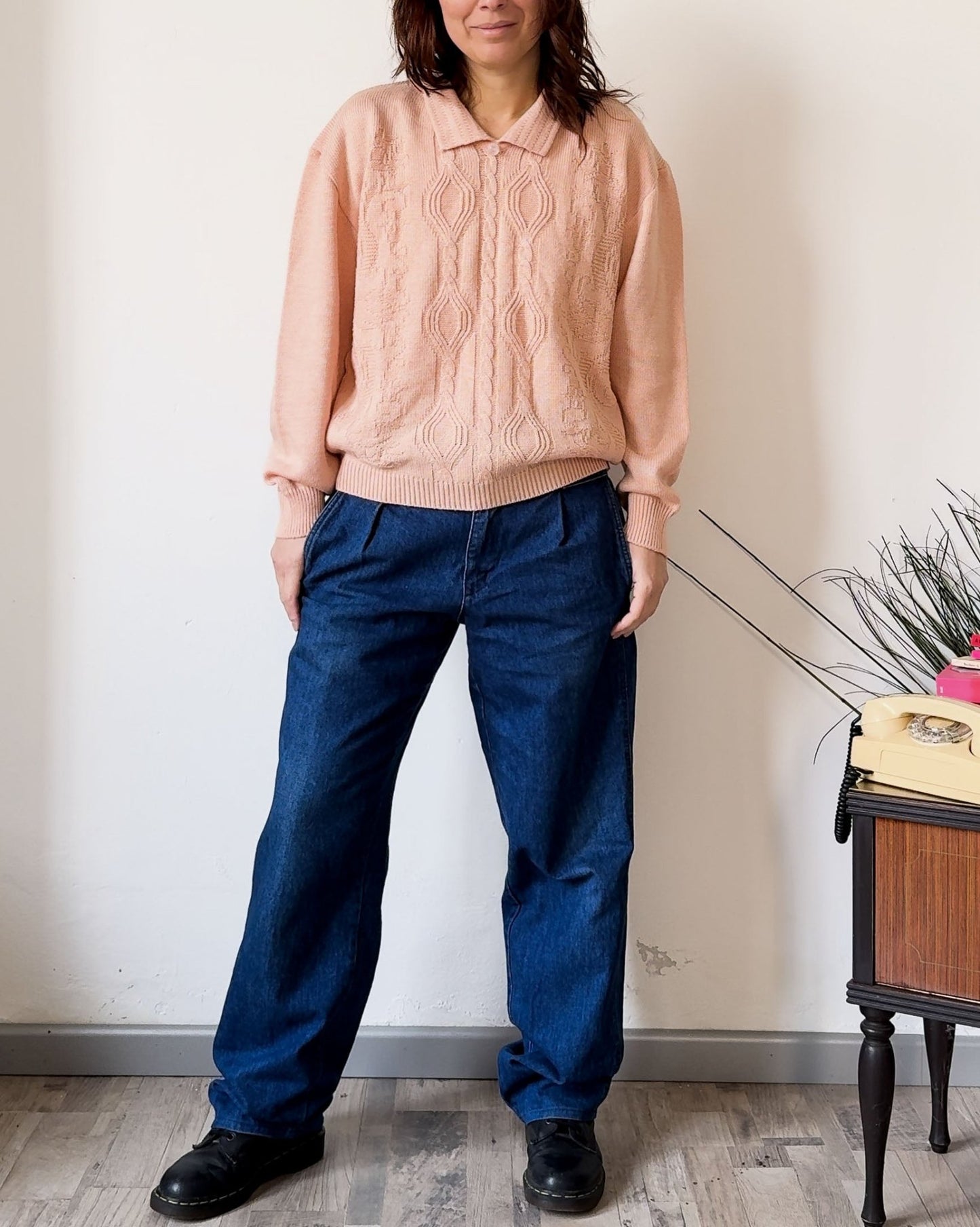 Maglia Vintage Rosa Salmone – Stile Retrò - abbigliamento vintage Rivesty